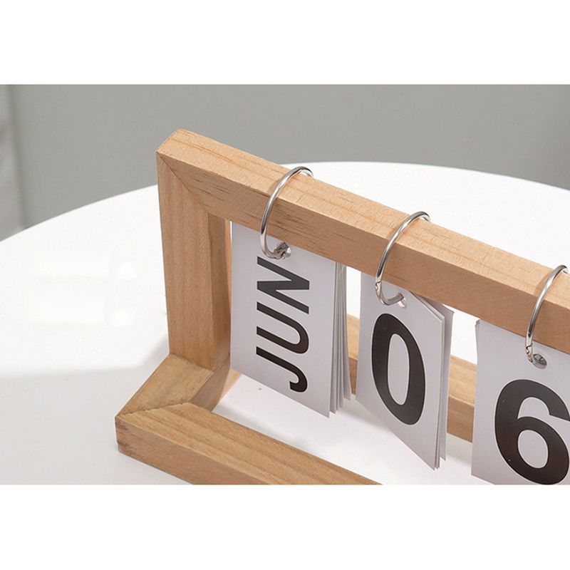 Wooden Desk Calendar Flip Chart Page Turning Calendar Reusable Home Calendar view 8