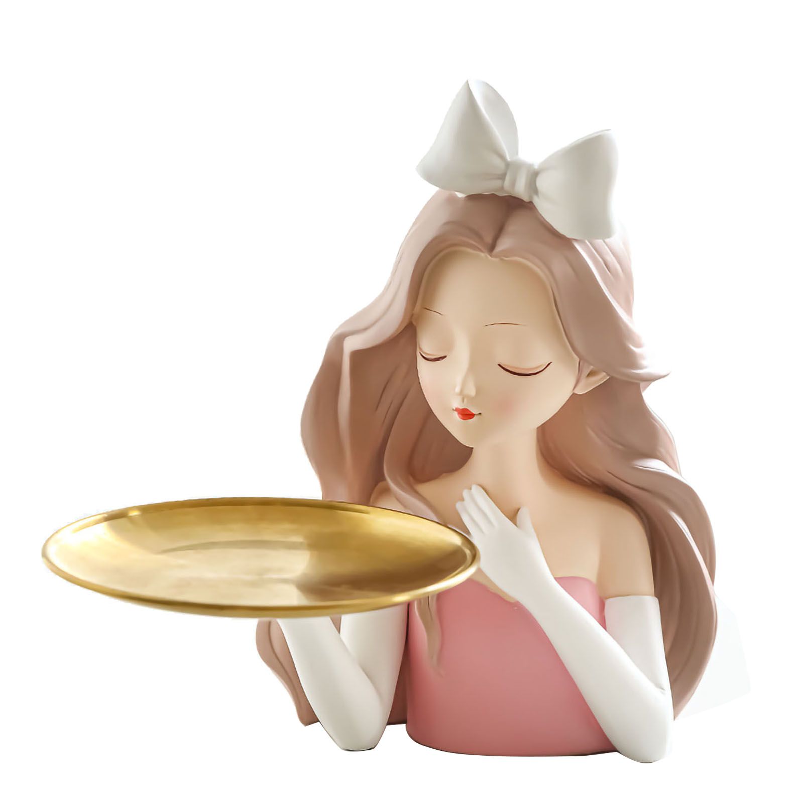 Entrance Storage Decoration Girl Sculptures Porch Decor Tray for Living Study