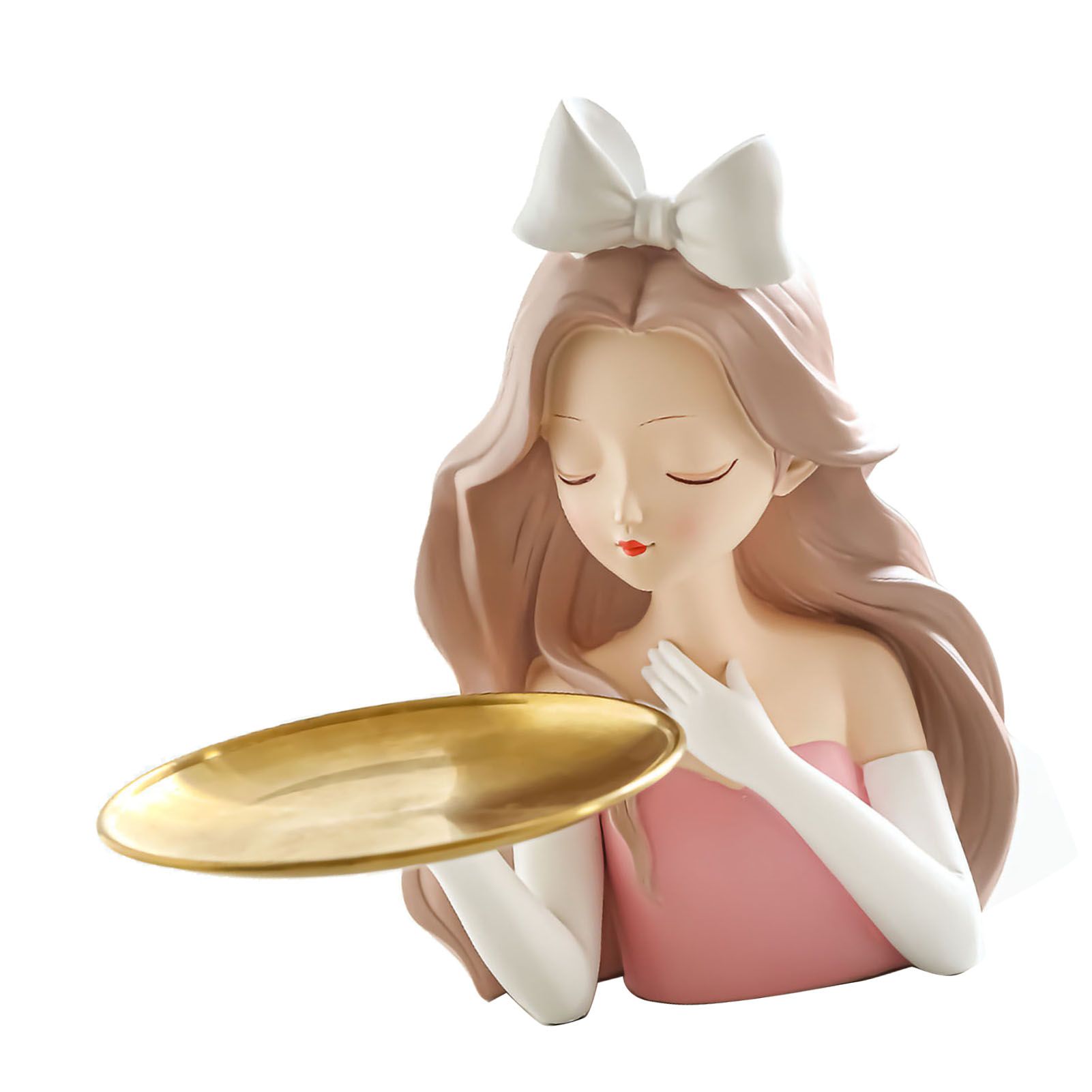 Entrance Storage Decoration Girl Sculptures Porch Decor Tray for Living Study view 3