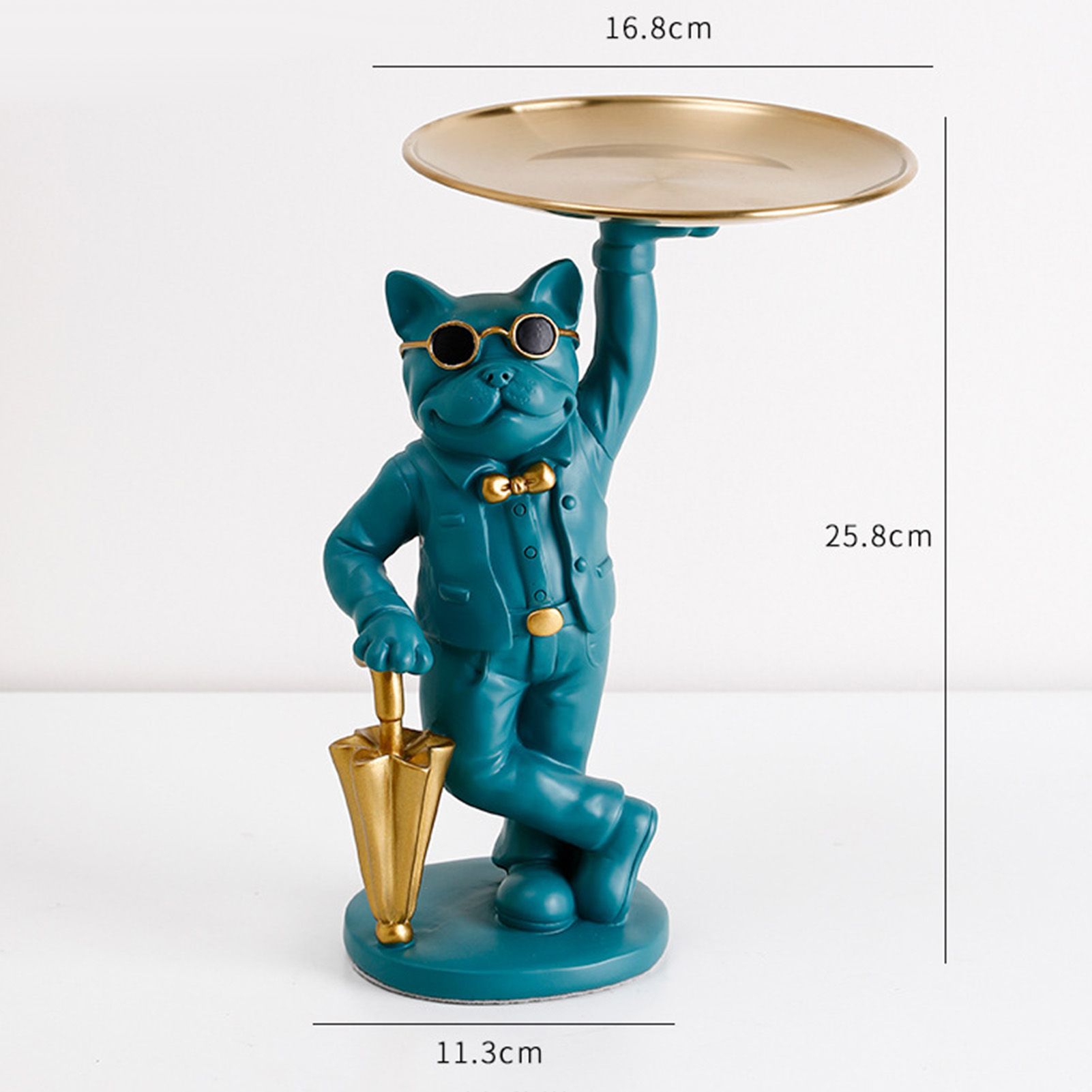 Bulldog Desk Storage Tray Statue Beautiful Handcrafted Resin Bulldog Storage view 2