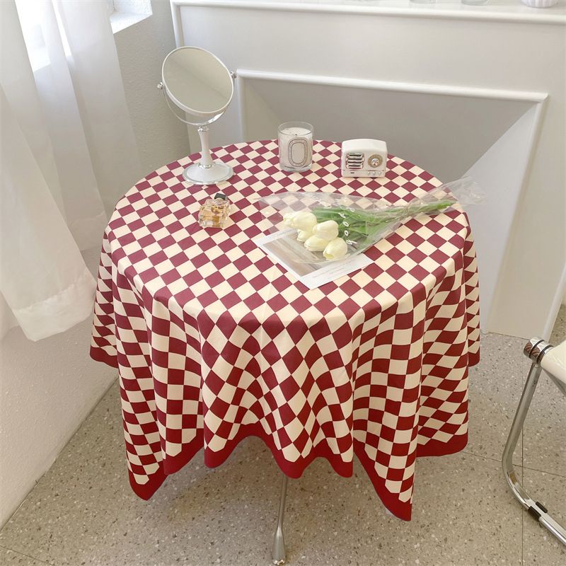Checkerboard Tablecloth Vintage Grid Simple Practical Table Cover for view 5