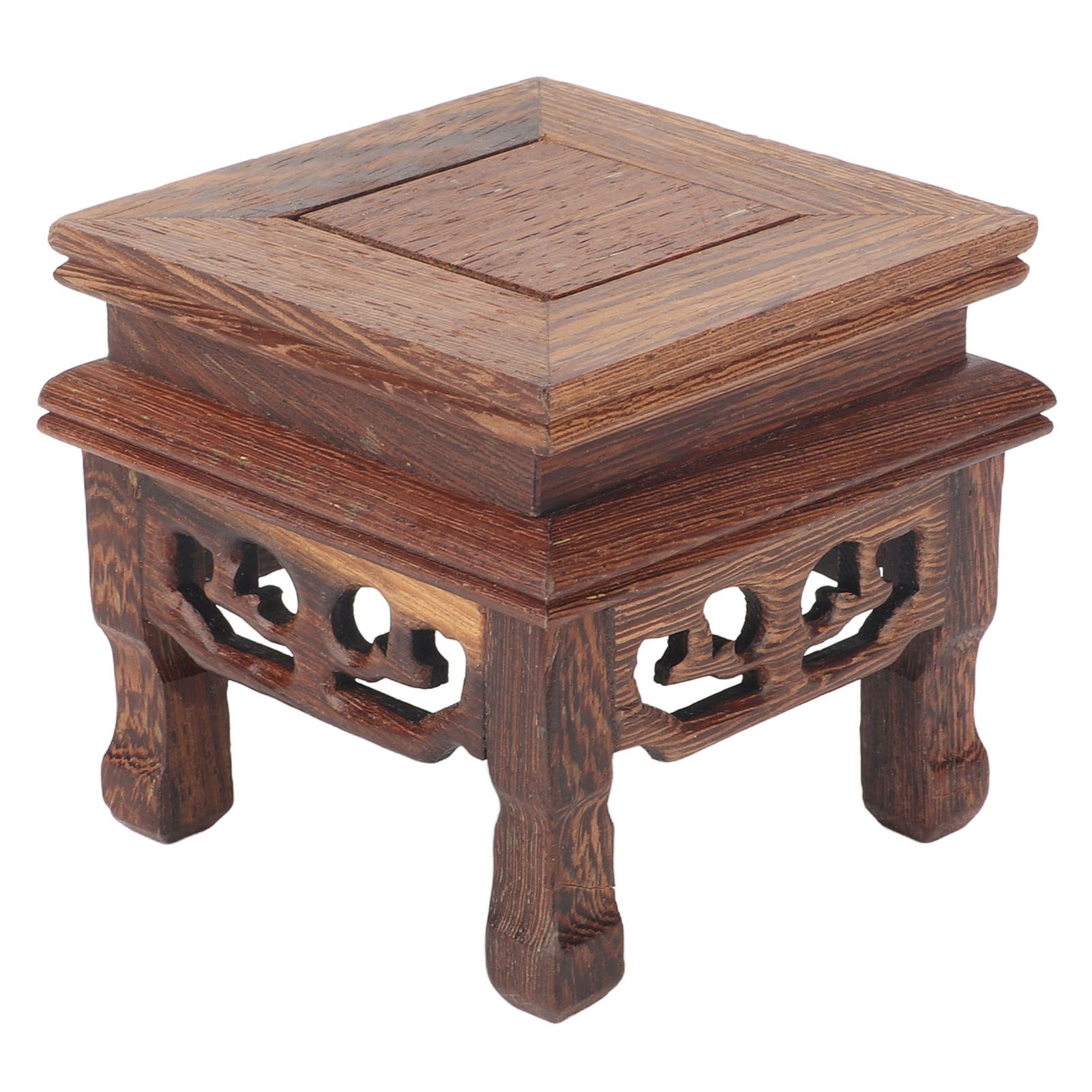 Wooden Display Stand Squared Stable Retro Style Durable Wood Widely Used — image 1