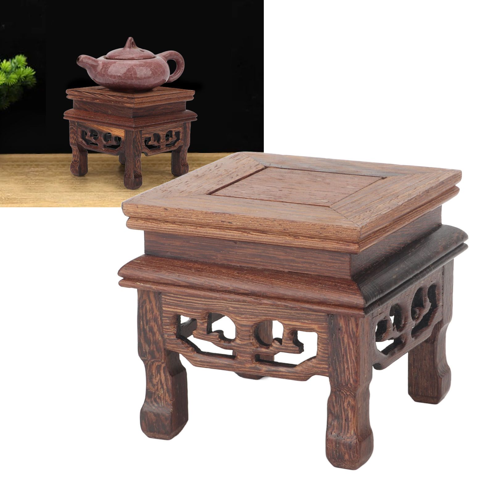 Wooden Display Stand Squared Stable Retro Style Durable Wood Widely Used view 12