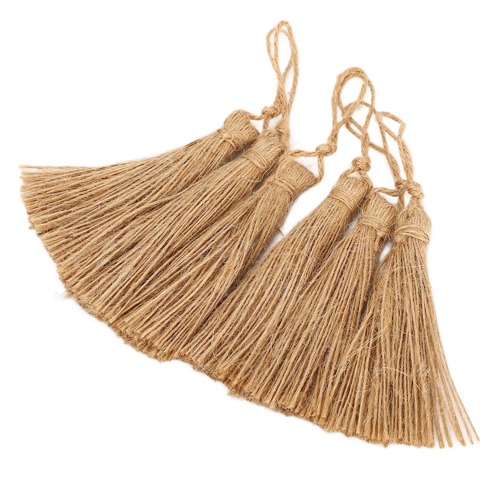 6Pcs Natural Jute Tassels Simple Rustic Style Natural Jute Widely Used view 2