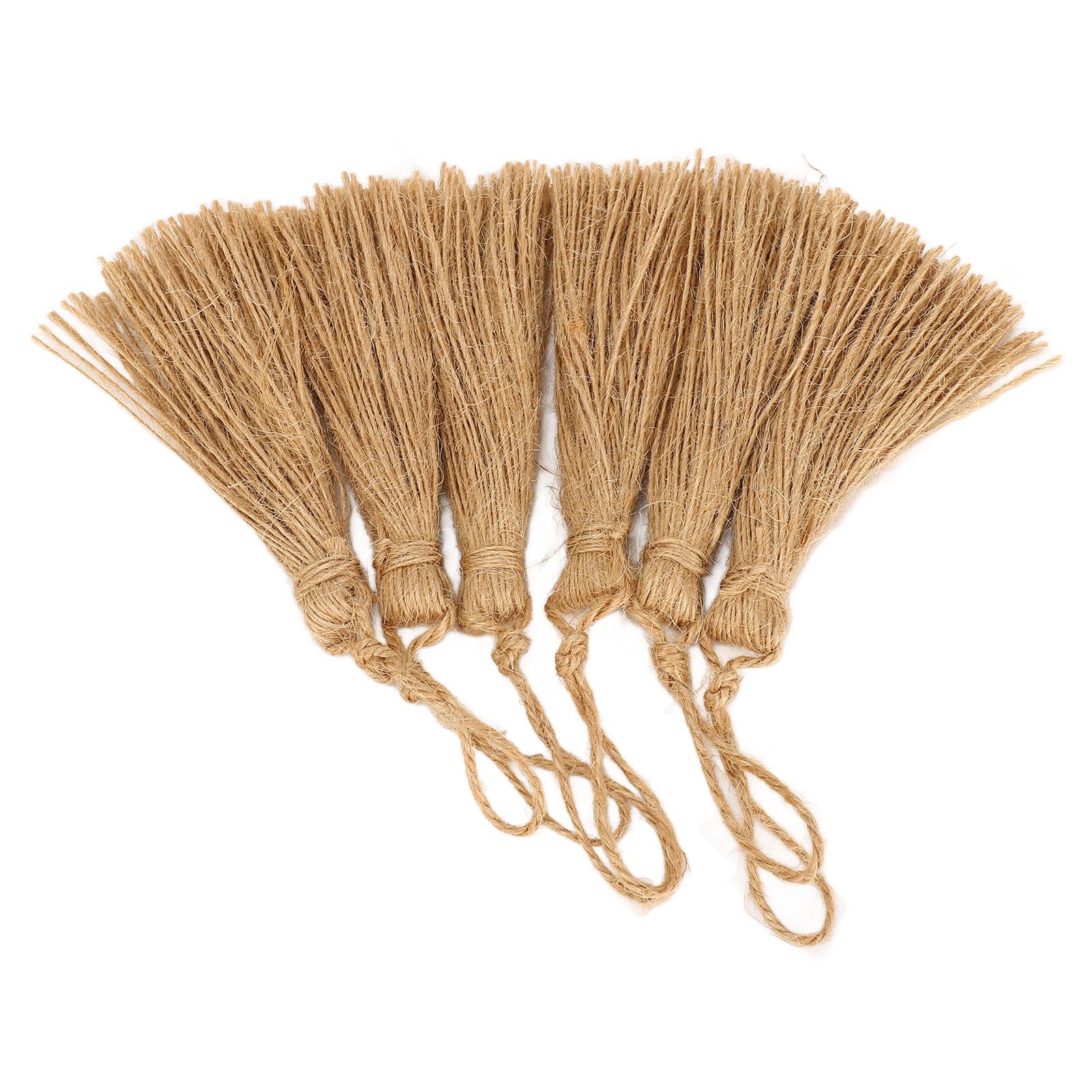 6Pcs Natural Jute Tassels Simple Rustic Style Natural Jute Widely Used view 3