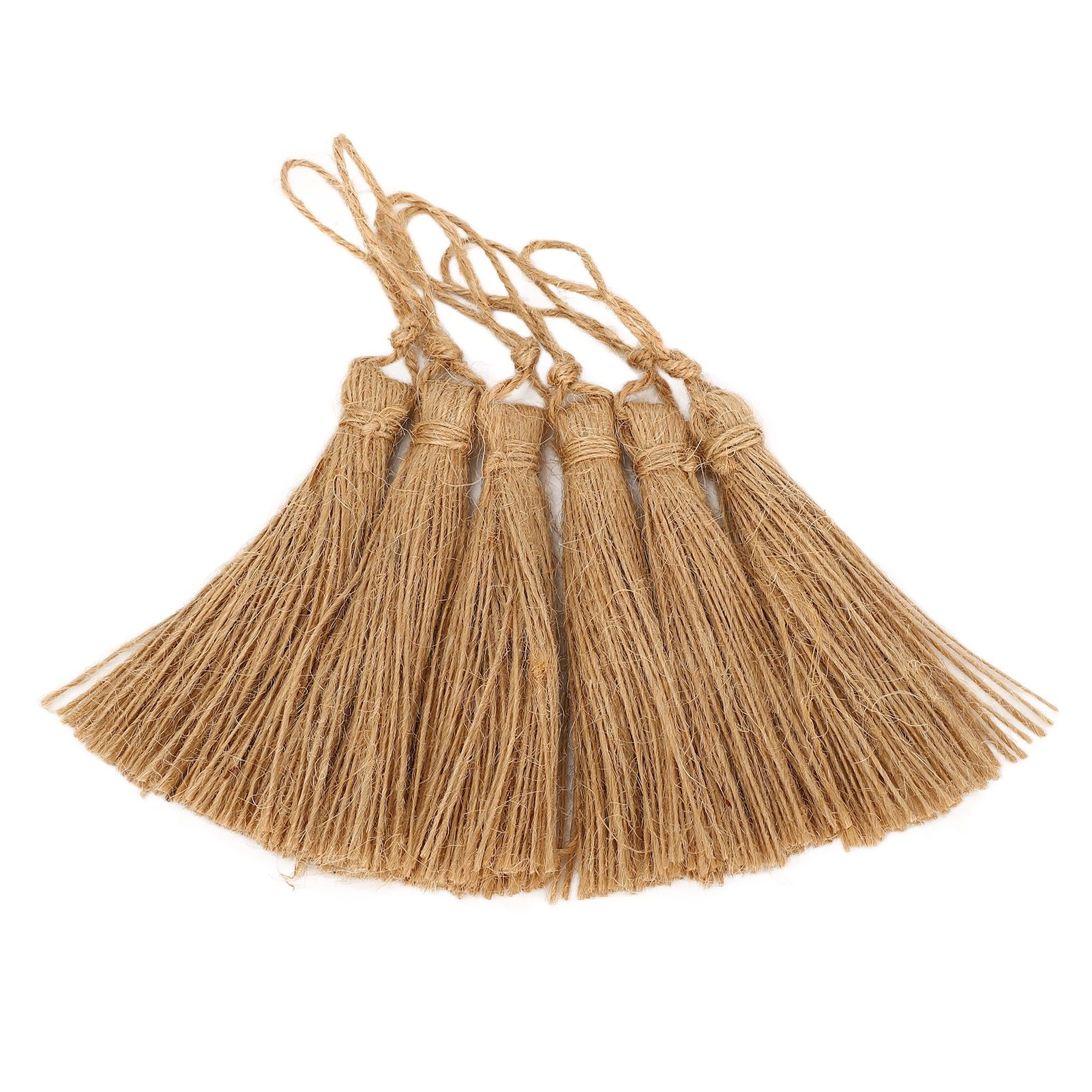 6Pcs Natural Jute Tassels Simple Rustic Style Natural Jute Widely Used view 5