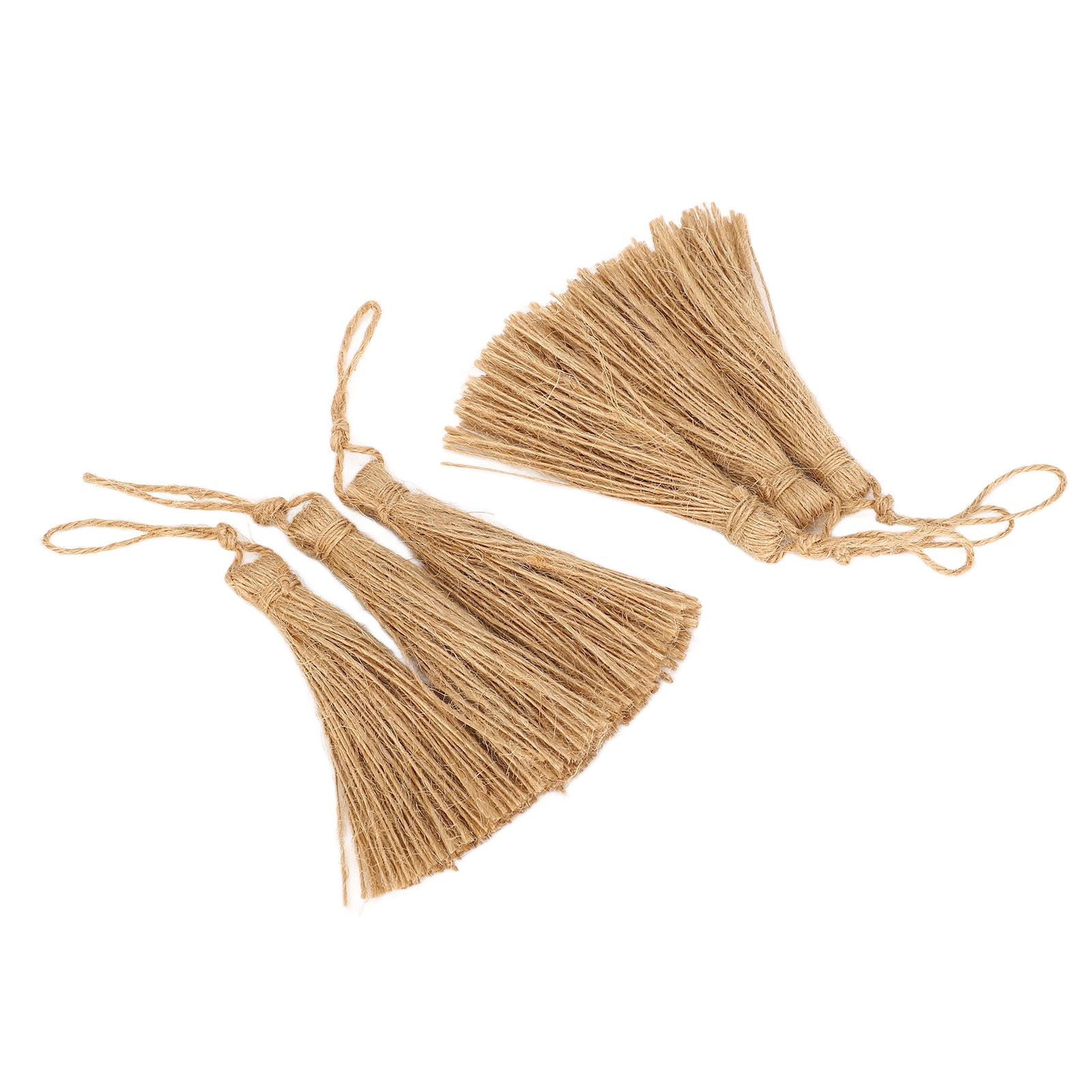 6Pcs Natural Jute Tassels Simple Rustic Style Natural Jute Widely Used view 6