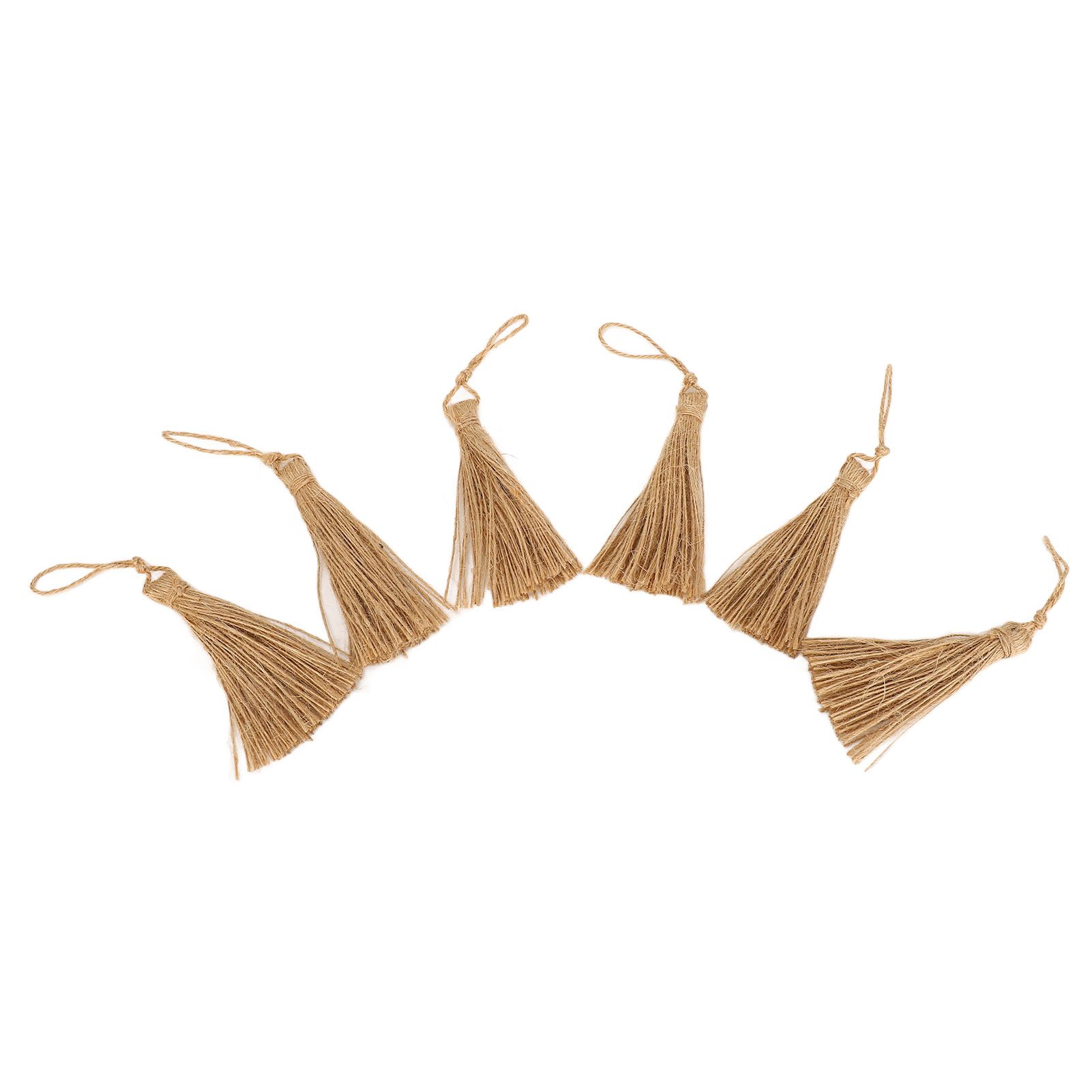 6Pcs Natural Jute Tassels Simple Rustic Style Natural Jute Widely Used view 7