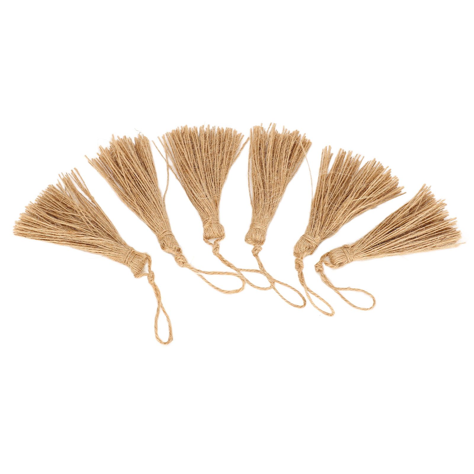 6Pcs Natural Jute Tassels Simple Rustic Style Natural Jute Widely Used view 8