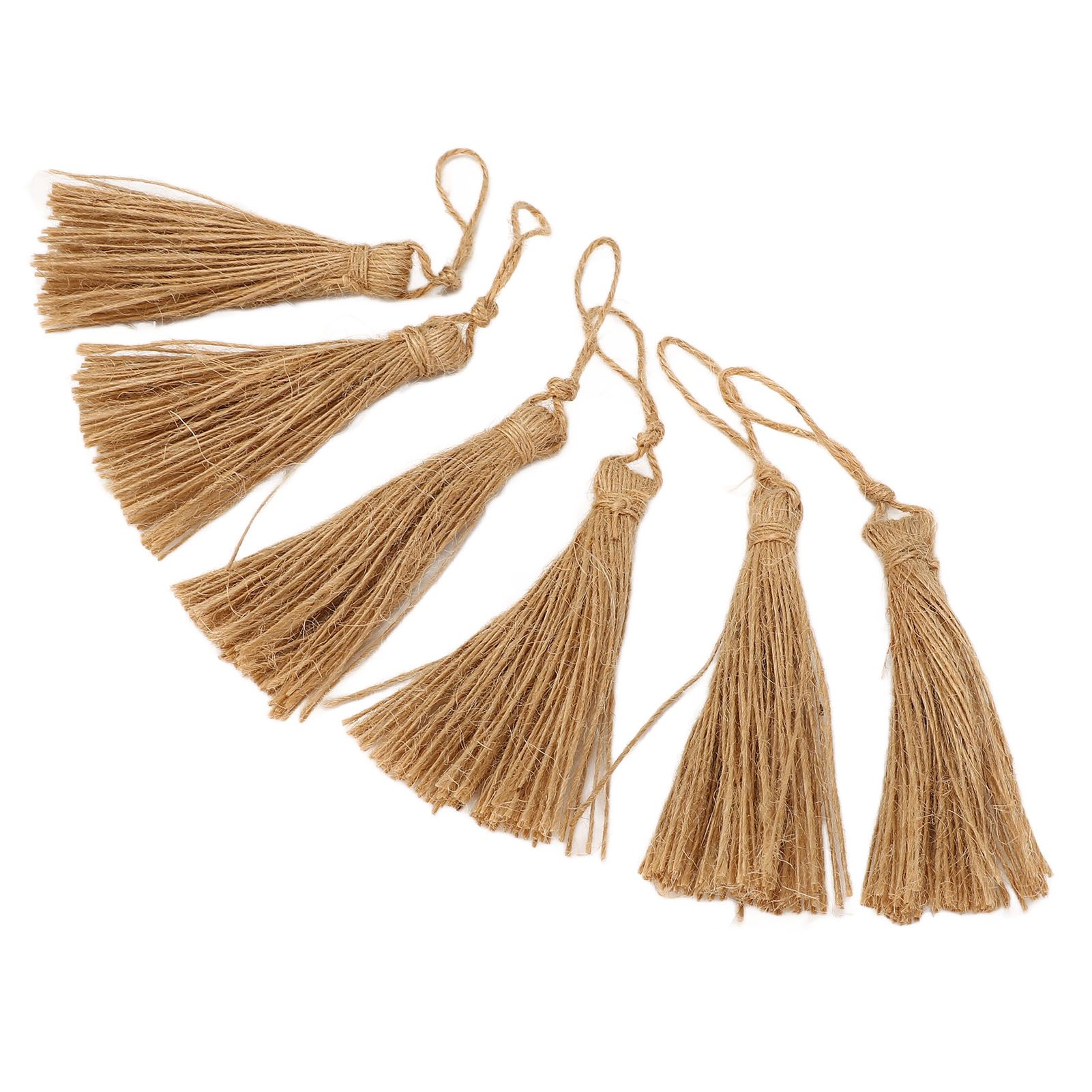 6Pcs Natural Jute Tassels Simple Rustic Style Natural Jute Widely Used view 9