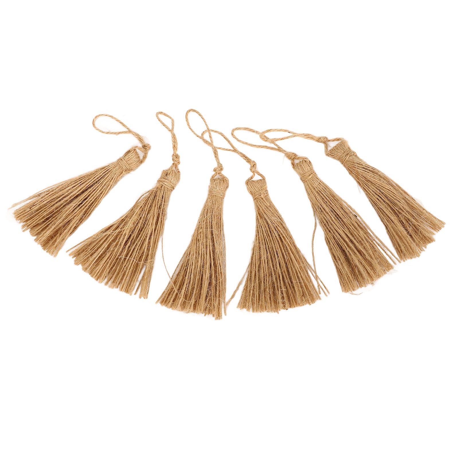 6Pcs Natural Jute Tassels Simple Rustic Style Natural Jute Widely Used view 10