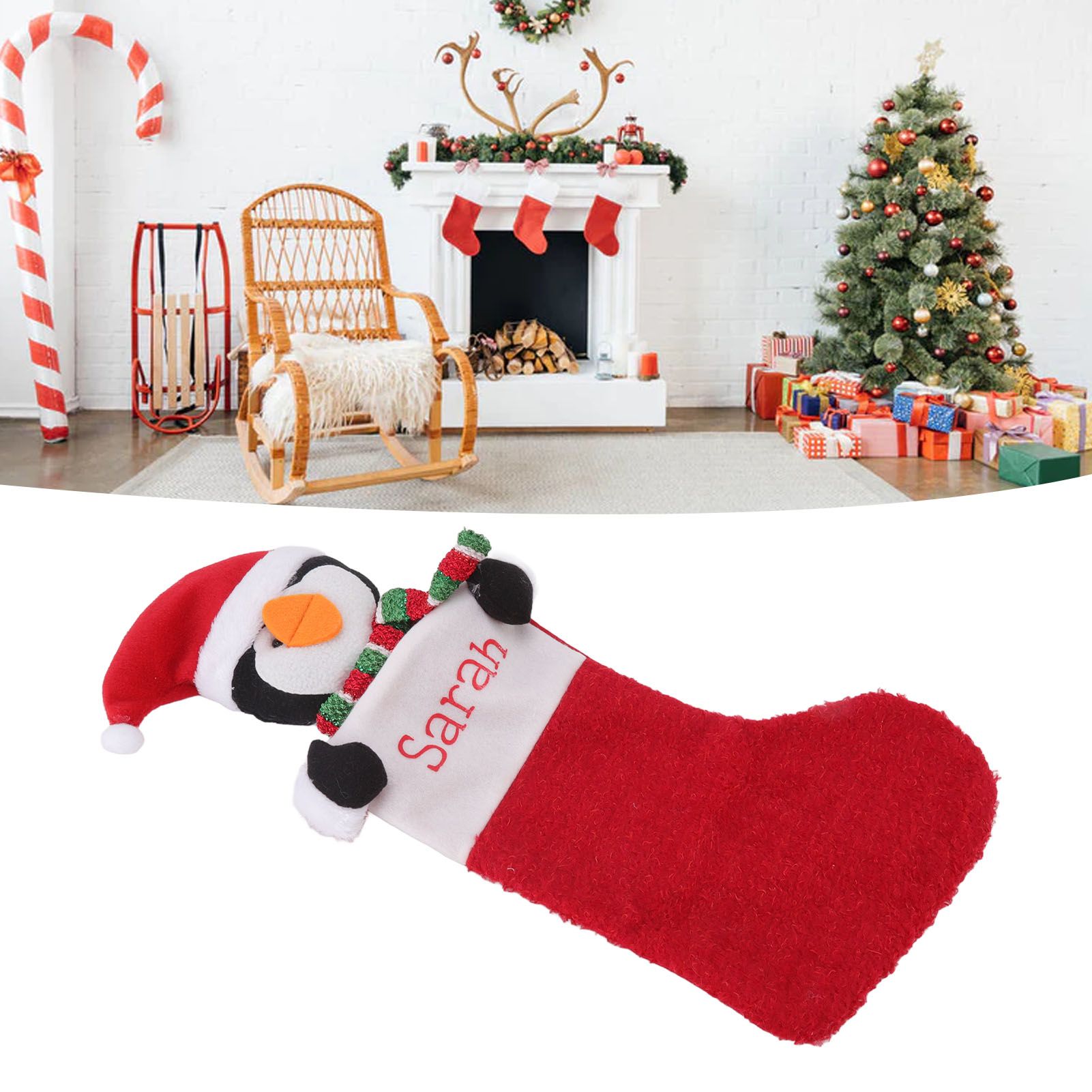 Christmas Stocking Gift Bag Xmas Tree Bedside Hanging Pendant Holiday Ornament view 12