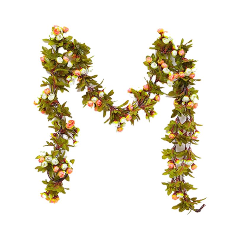 Artificial Roses Foliage Garland Hanging Guide Plastic Flower Vine Suspended