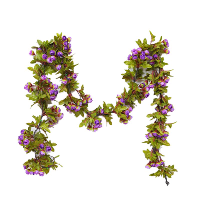 Artificial Roses Foliage Garland Hanging Guide Plastic Flower Vine Suspended — image 1