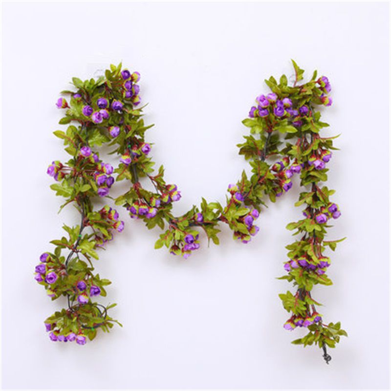 Artificial Roses Foliage Garland Hanging Guide Plastic Flower Vine Suspended view 5