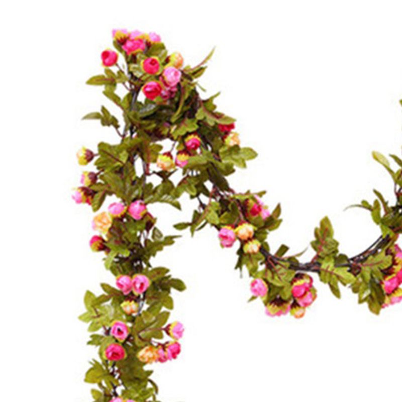 Artificial Roses Foliage Garland Hanging Guide Plastic Flower Vine Suspended view 2