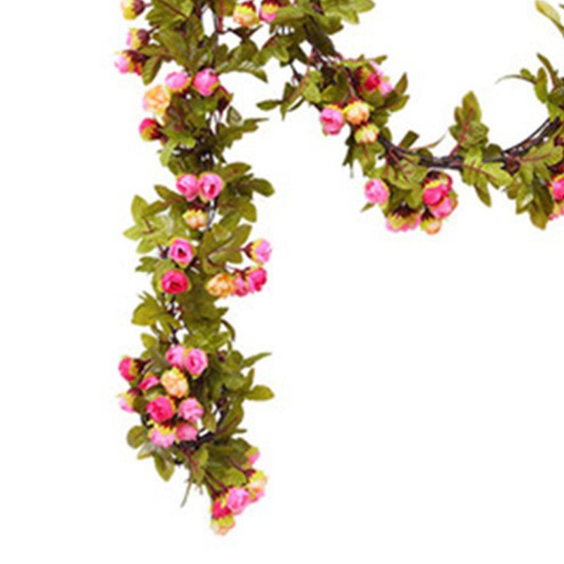 Artificial Roses Foliage Garland Hanging Guide Plastic Flower Vine Suspended view 4