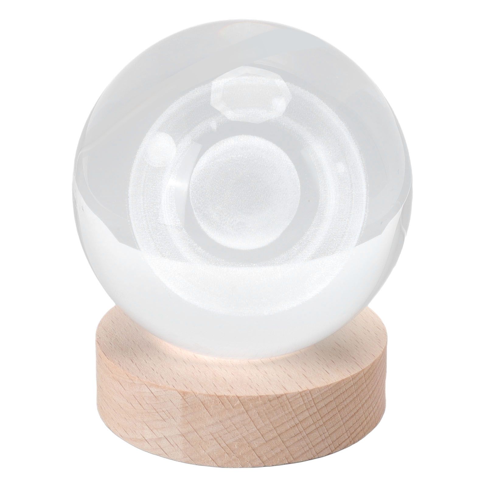 3D Saturn Night Lamp Crystal Ball Night Light LED Wooden Inter Carving view 6