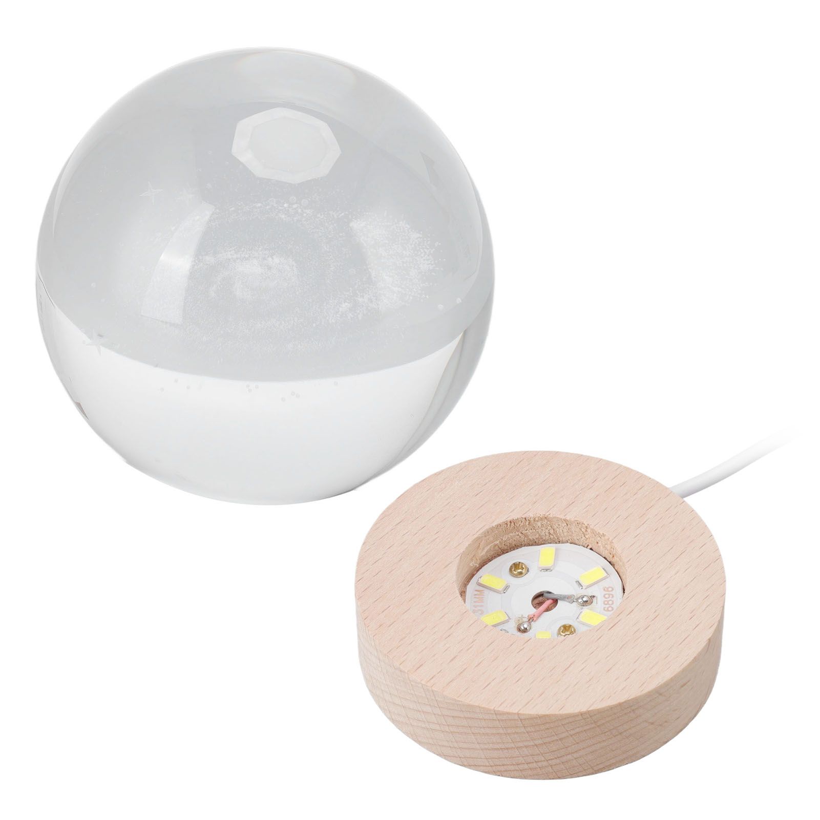 Crystal Ball Night Light Wired Button Switch Round 3D Decorative Crystal Ball view 9