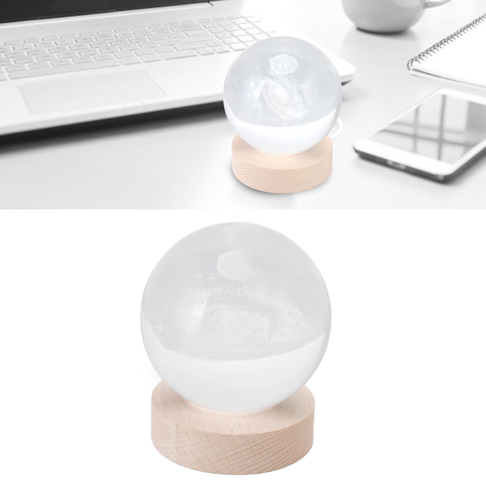 Crystal Ball Night Light Wired Button Switch Round 3D Decorative Crystal Ball view 12