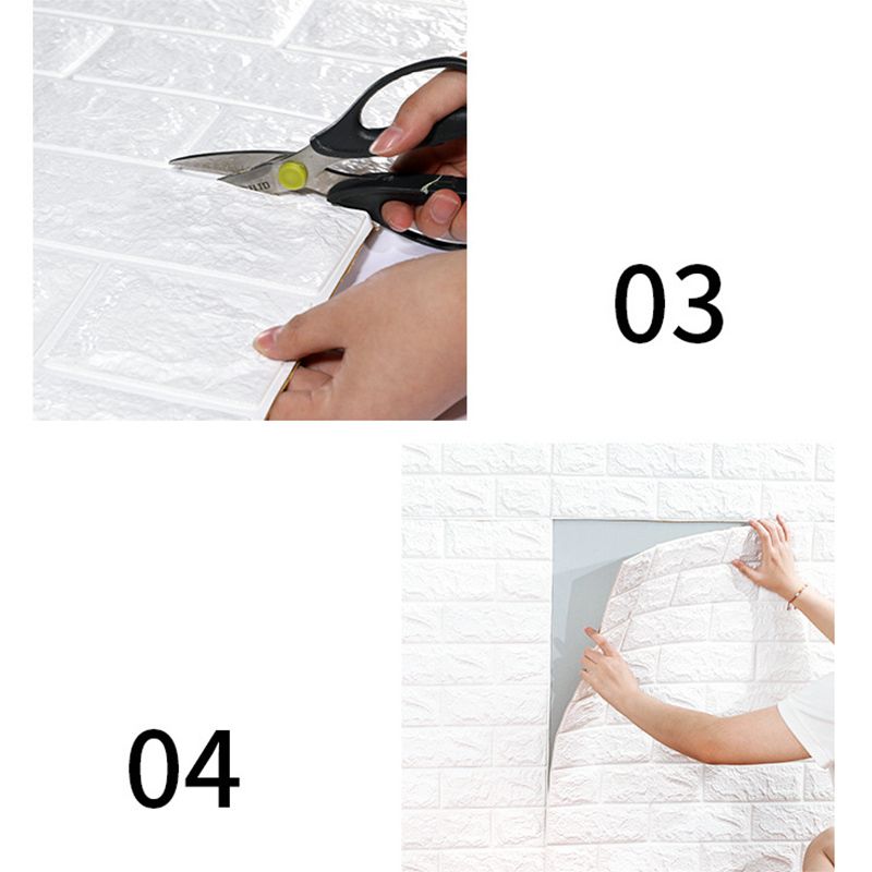 3D Brick Wall Stickers Self Adhesive Waterproof Prevent Collision DIY Faux view 3