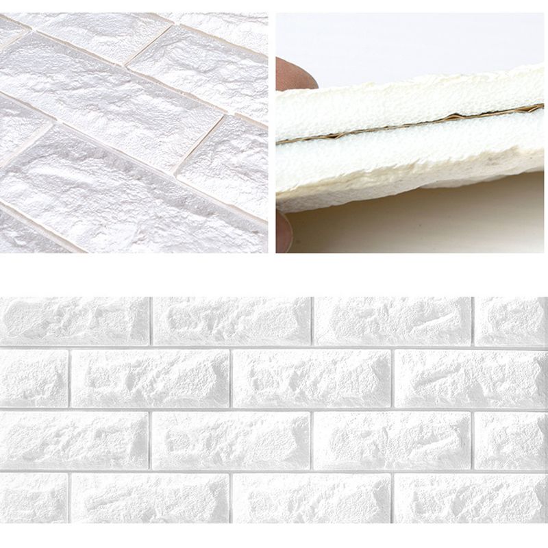 3D Brick Wall Stickers Self Adhesive Waterproof Prevent Collision DIY Faux view 5