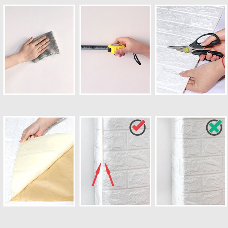 3D Brick Wall Stickers Self Adhesive Waterproof Prevent Collision DIY Faux view 8