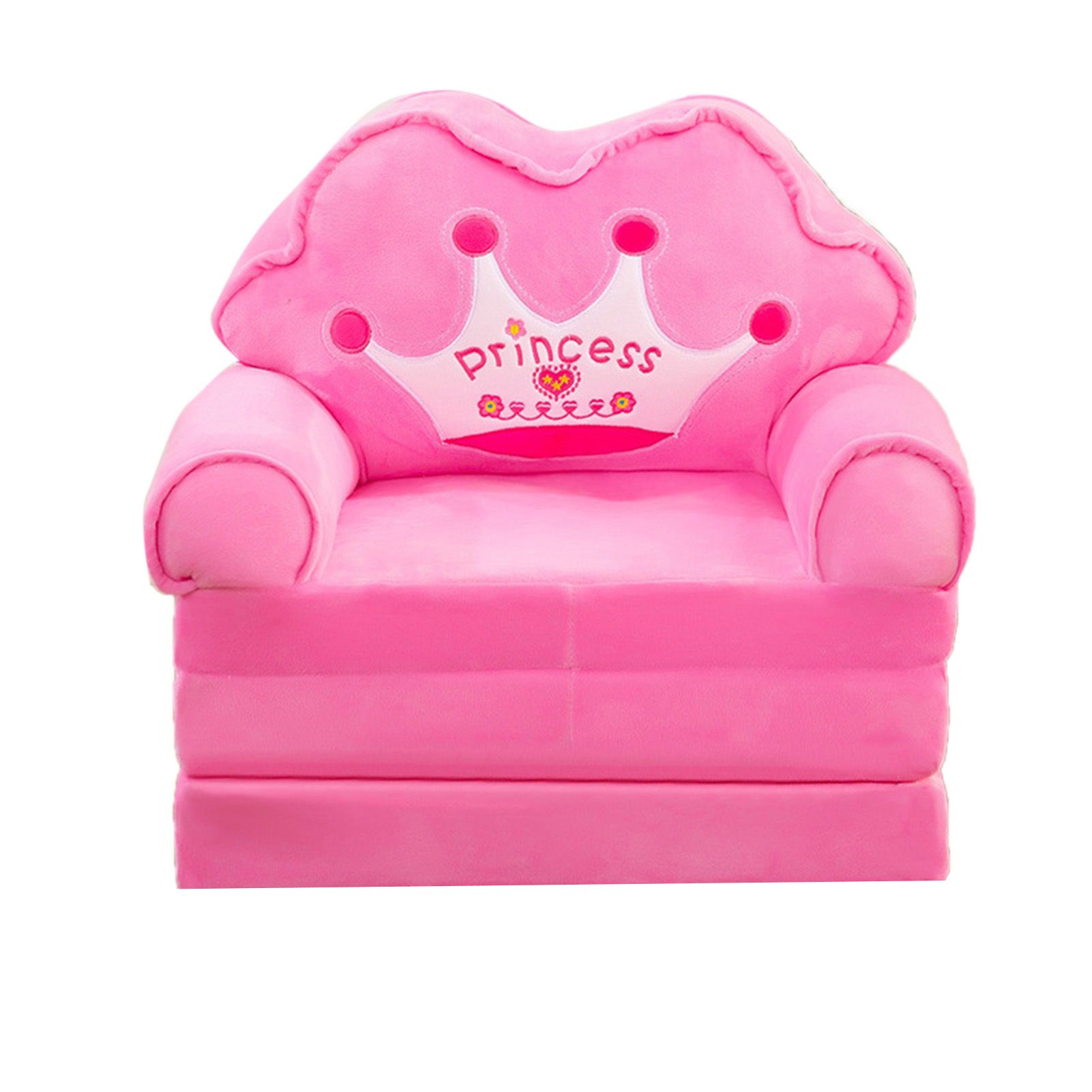 Foldable Kids Sofa Plush Soft Cute Cartoon Children Couch Bed with Armrests