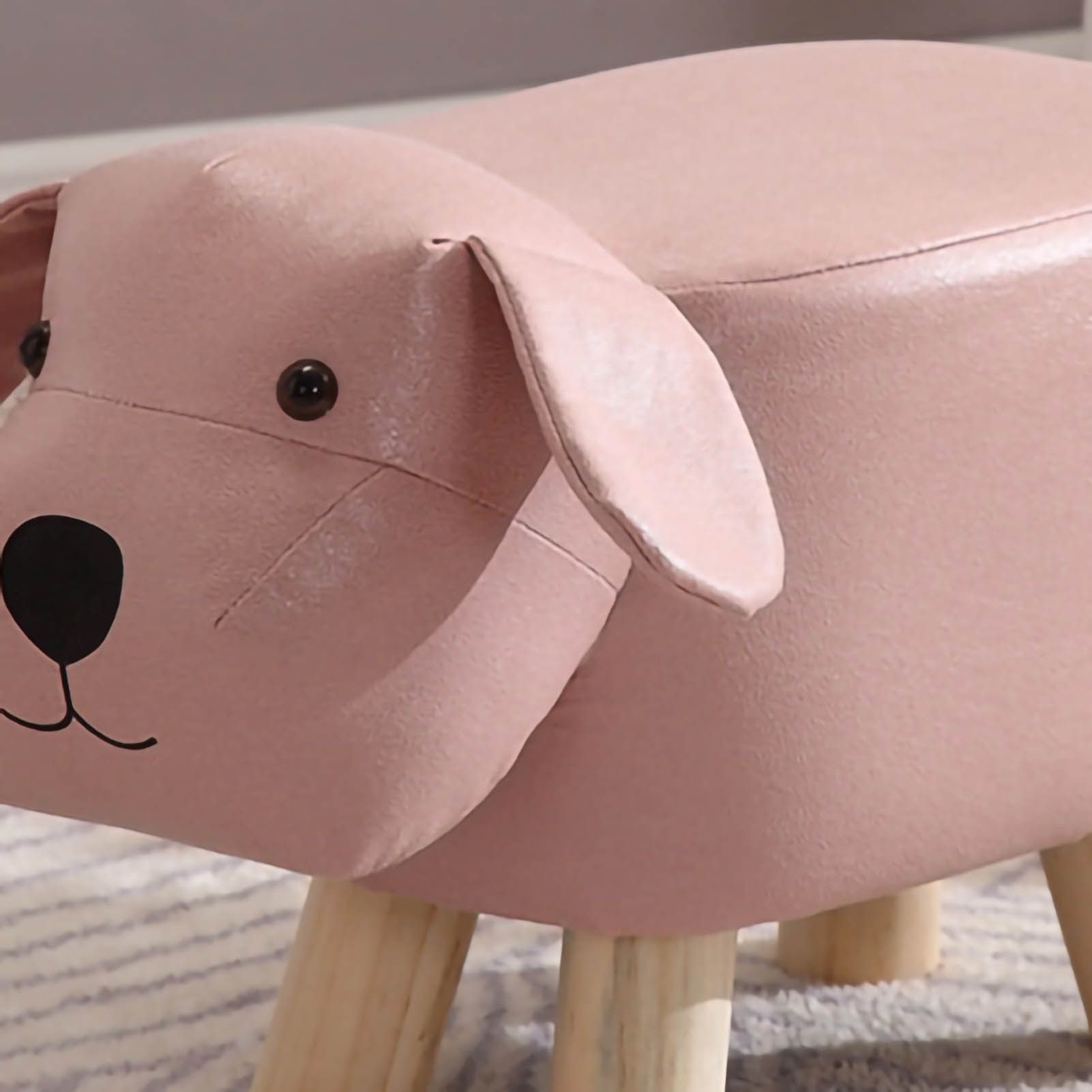 Children Wooden Low Stools Cute Cartoon Children Stool Small Dog Shape Stool view 3