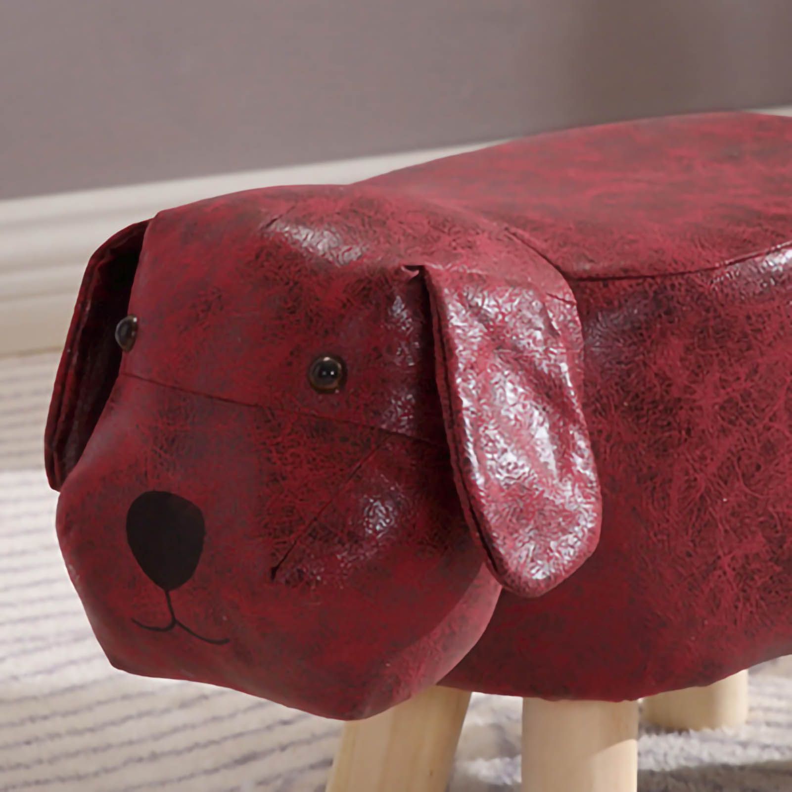 Children Wooden Low Stools Cute Cartoon Children Stool Small Dog Shape Stool view 5