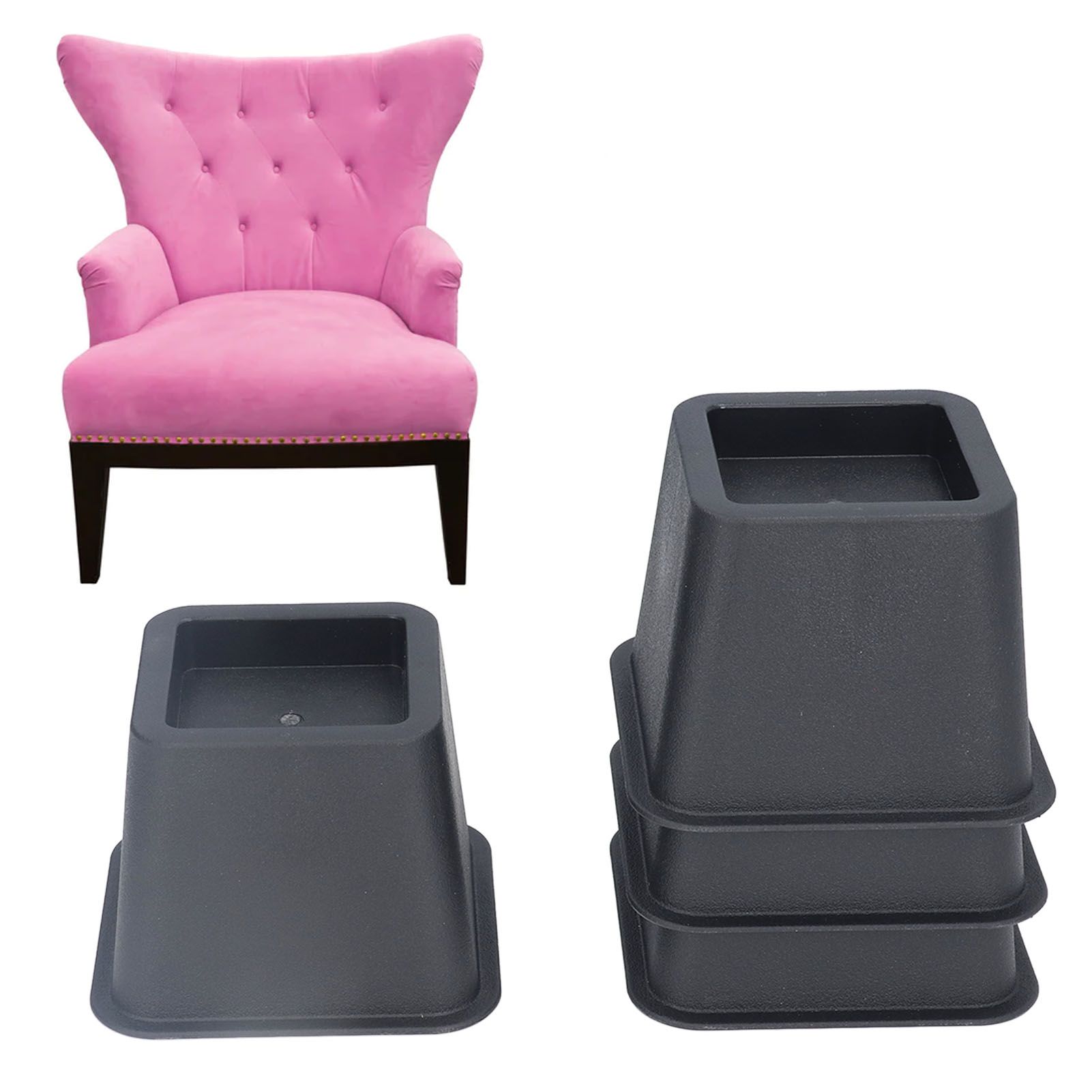 6Pcs 3 Inch Trapezoid Furniture Risers Sofa Leg Pads for Bed Table Cabinet view 9