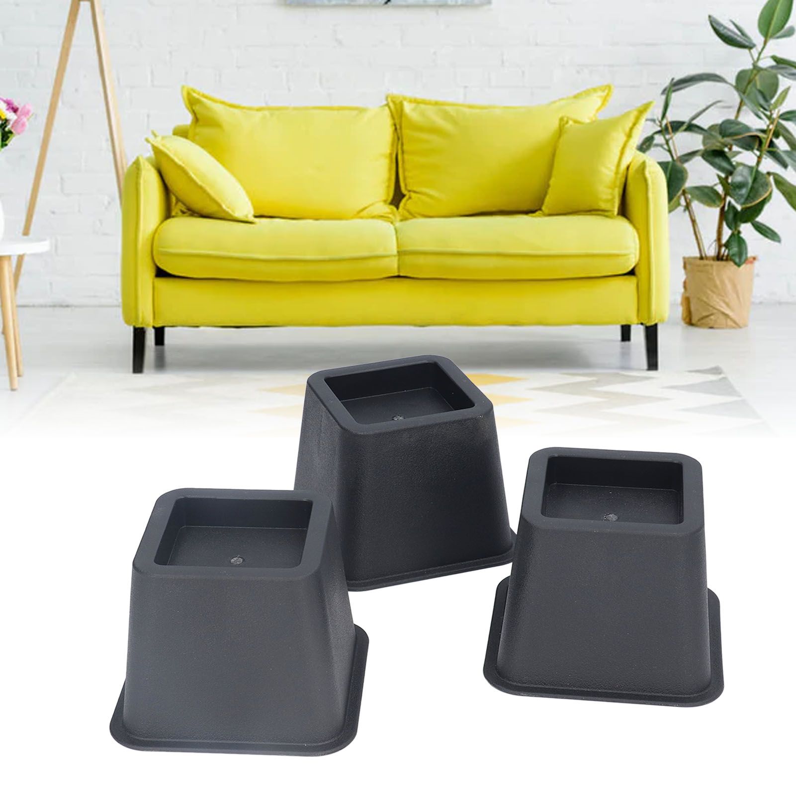6Pcs 3 Inch Trapezoid Furniture Risers Sofa Leg Pads for Bed Table Cabinet view 10