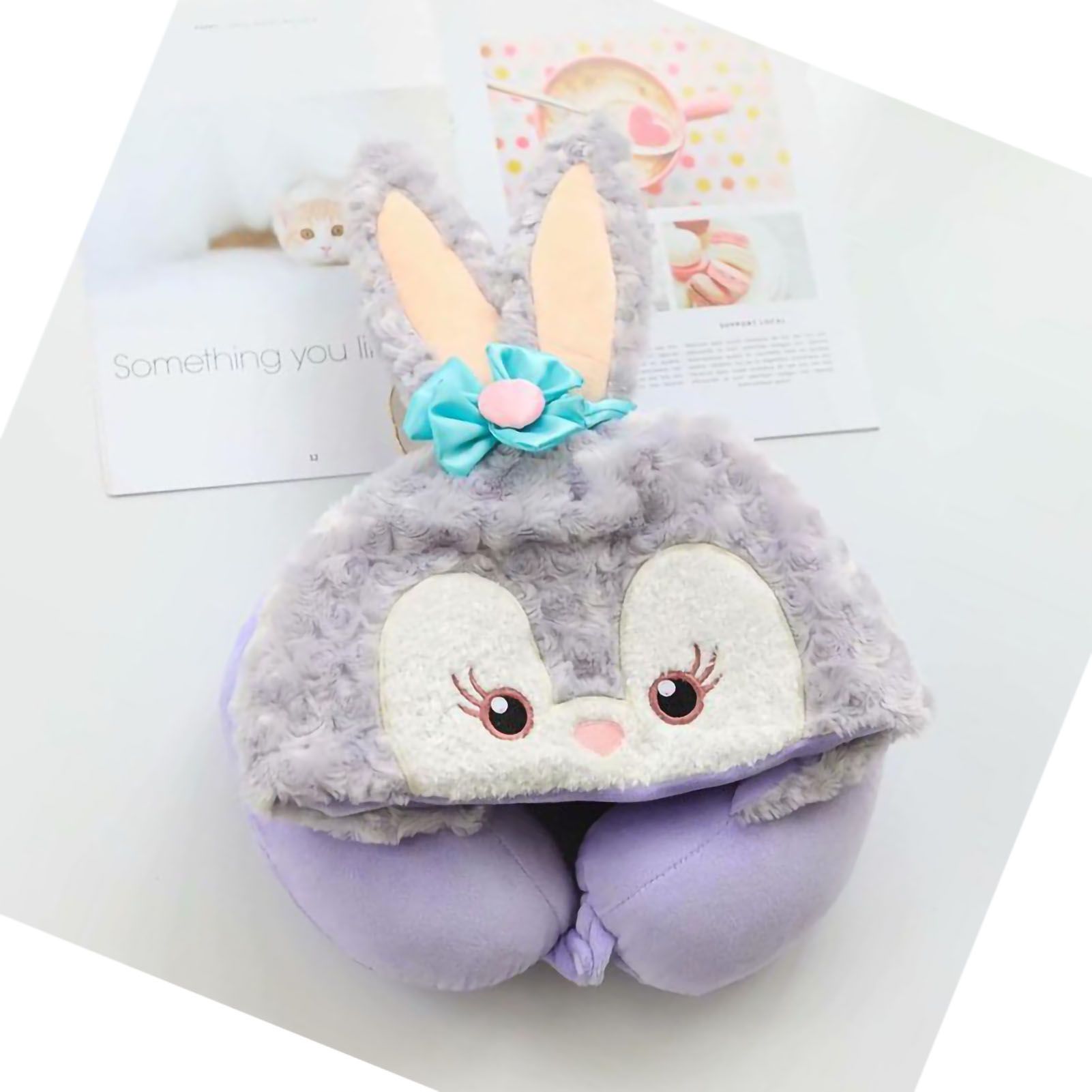 Hooded U Shaped Pillow Cute Cartoon Travel PP Cotton U Shaped Neck Pillow for view 2