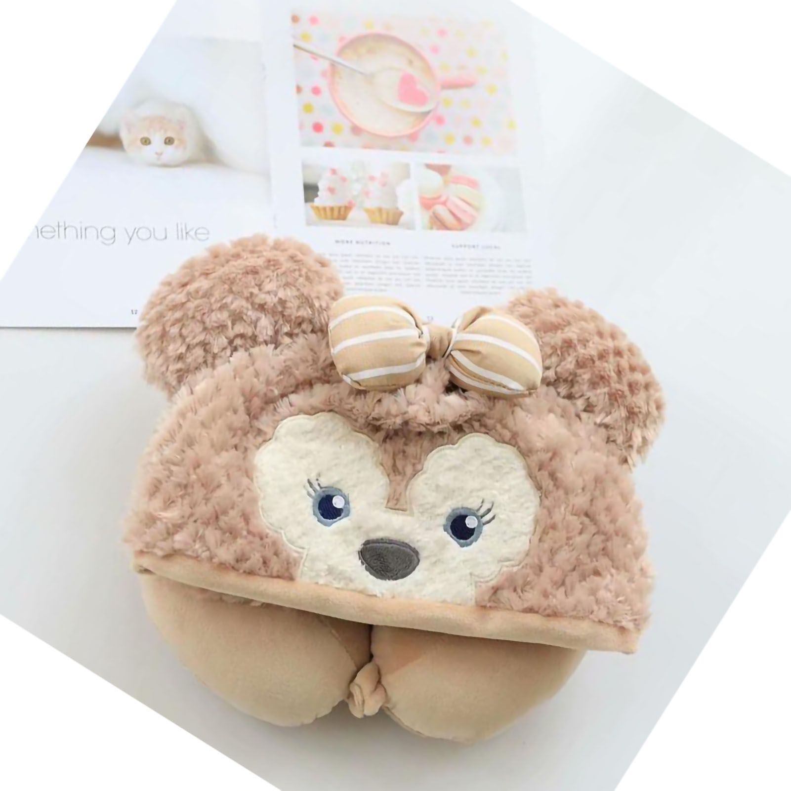 Hooded U Shaped Pillow Cute Cartoon Travel PP Cotton U Shaped Neck Pillow for view 3