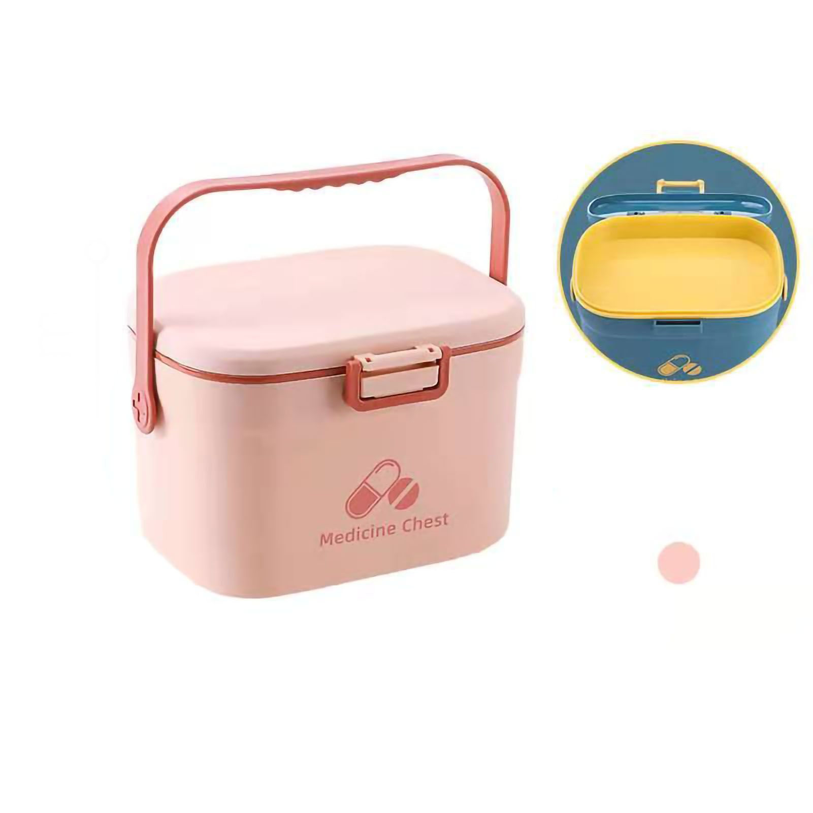Medicine Box Pill Storage Case Sewing Tin Container PP 2 Layer Portable for