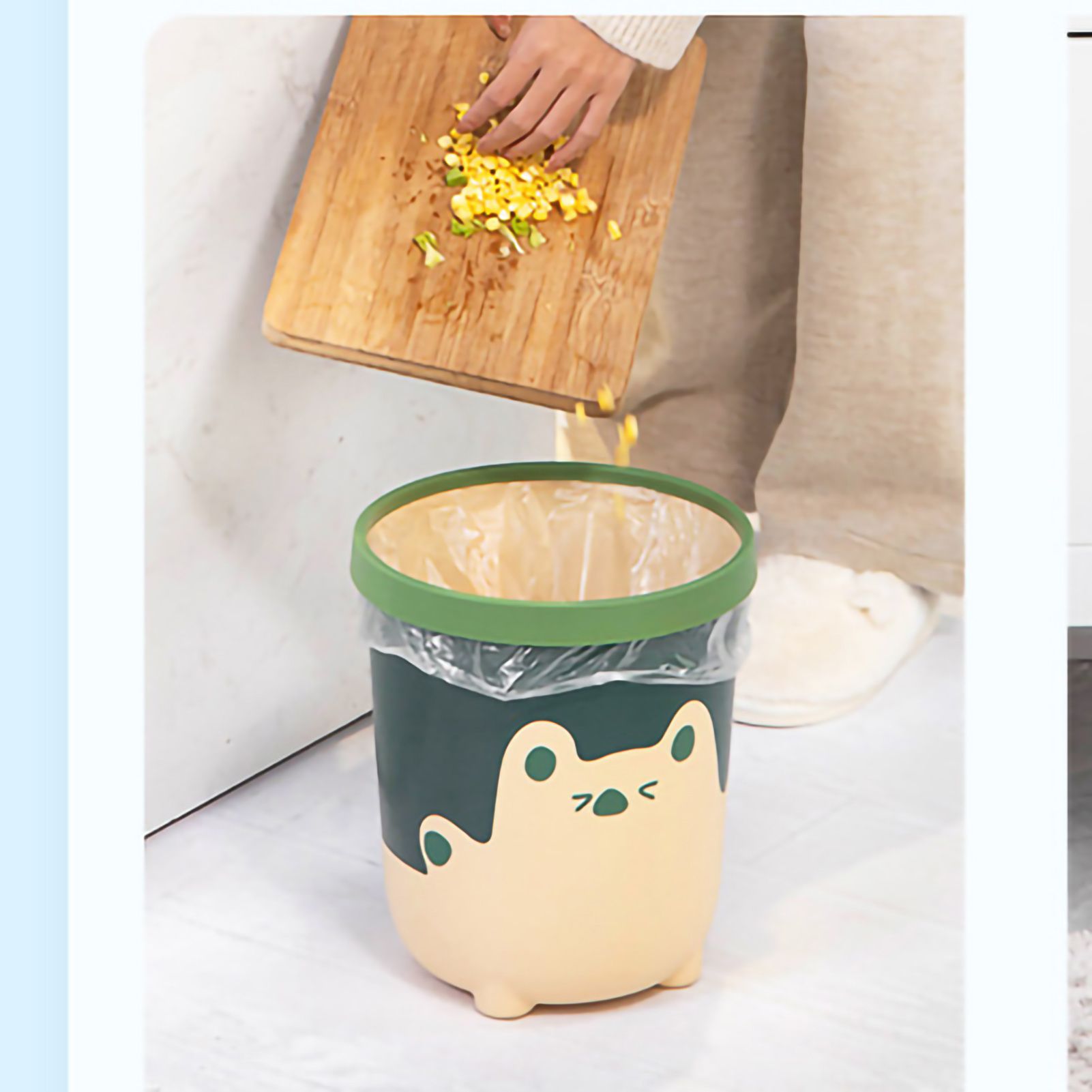 Trash Can Wastebasket Recycle Bin Cute Bear Pattern Large Capacity for view 2