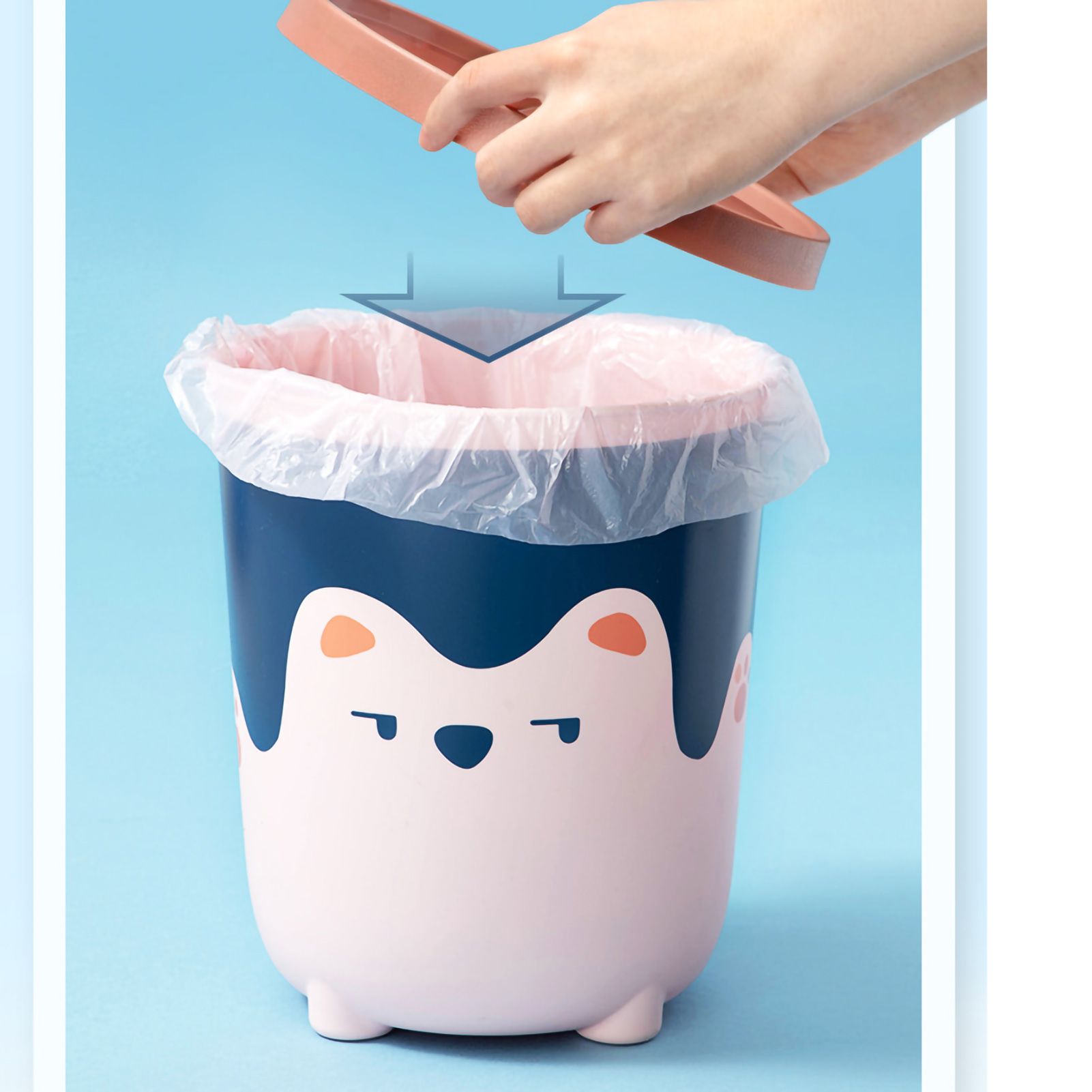 Trash Can Wastebasket Recycle Bin Cute Bear Pattern Large Capacity for view 4