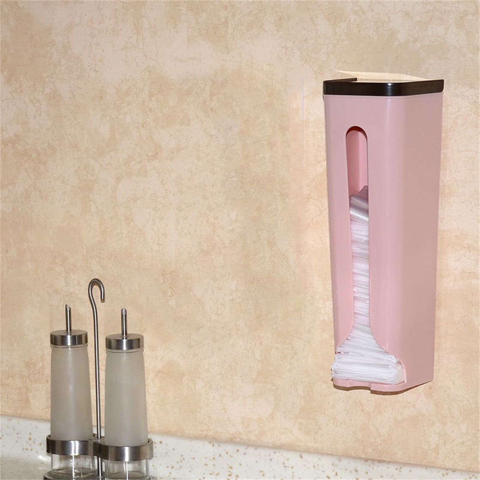 2PCS Wall Mounted Garbage Bag Storage Rack Back Adhesive Organizer view 4