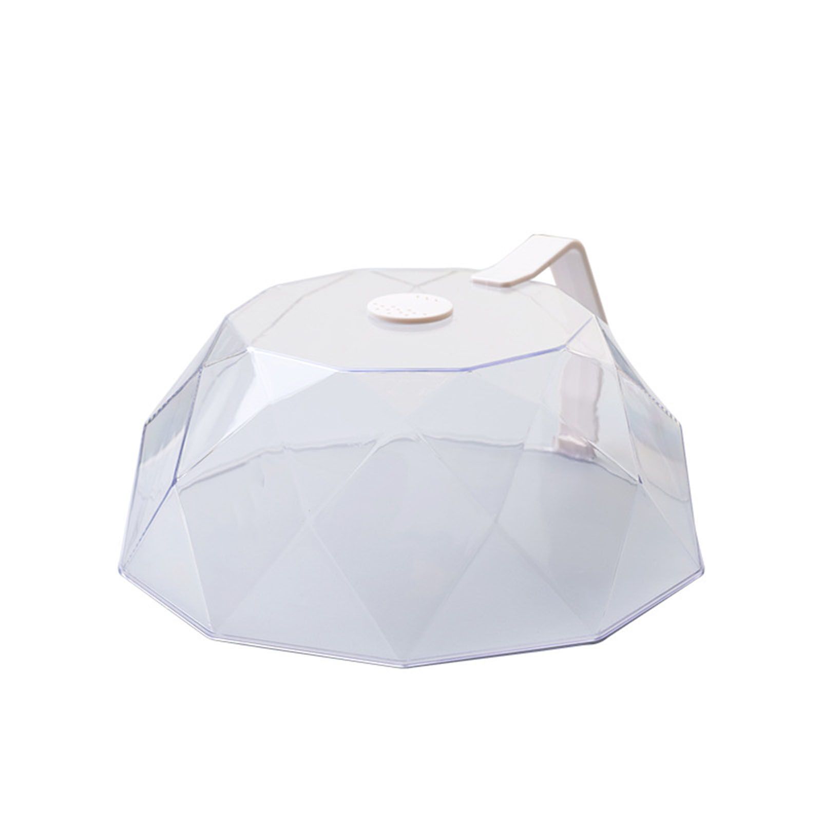 Geometric Microwave Splatter Cover Food Plate Lid with Steam Vents Handle