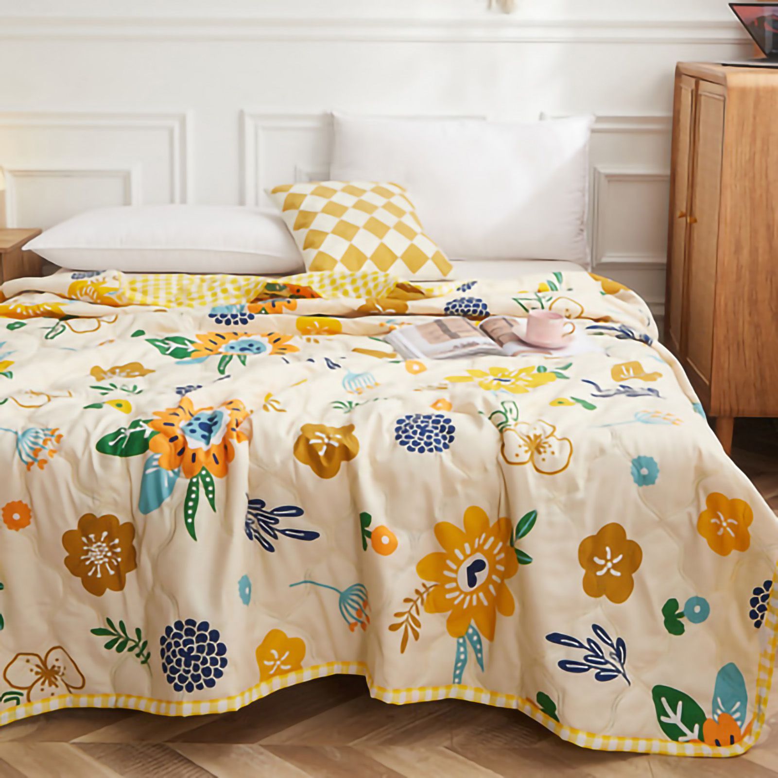 Summer Air Conditioner Quilt Machine Washable Soft Breathable Portable Air view 5