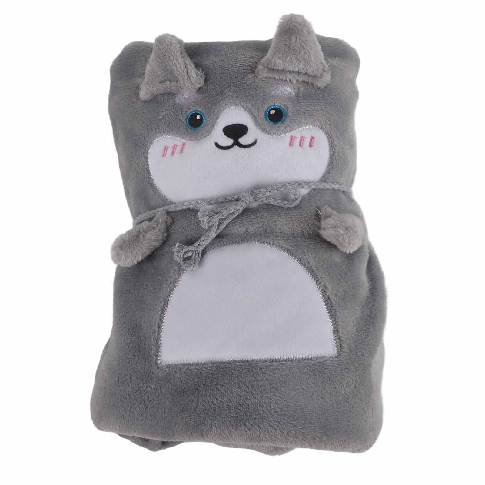 Flannel Blanket Cute Animal Shape Soft Skin Friendly Portable Nap Blanket for