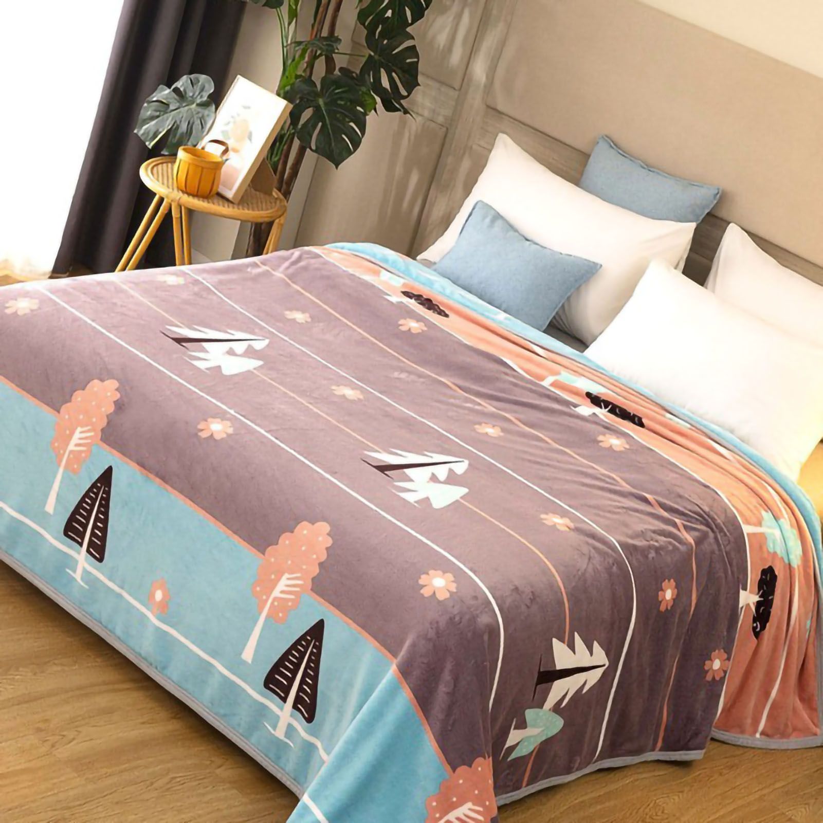 Throw Blanket Cartoon Pattern Thickened Air Conditioning Blanket for Home view 5