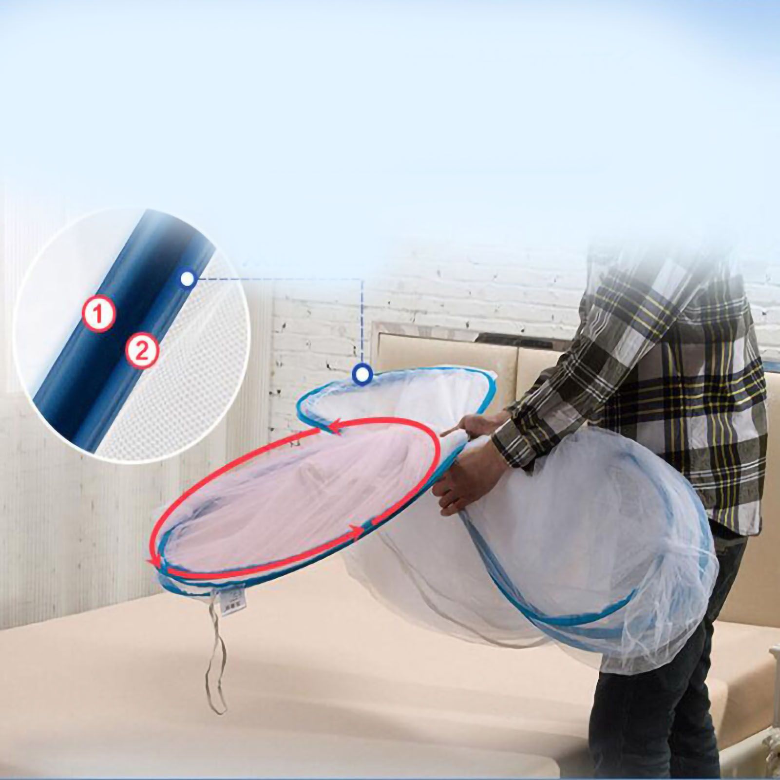Mosquito Net Breathable Folding Design Portable Quick Installation for Home view 3
