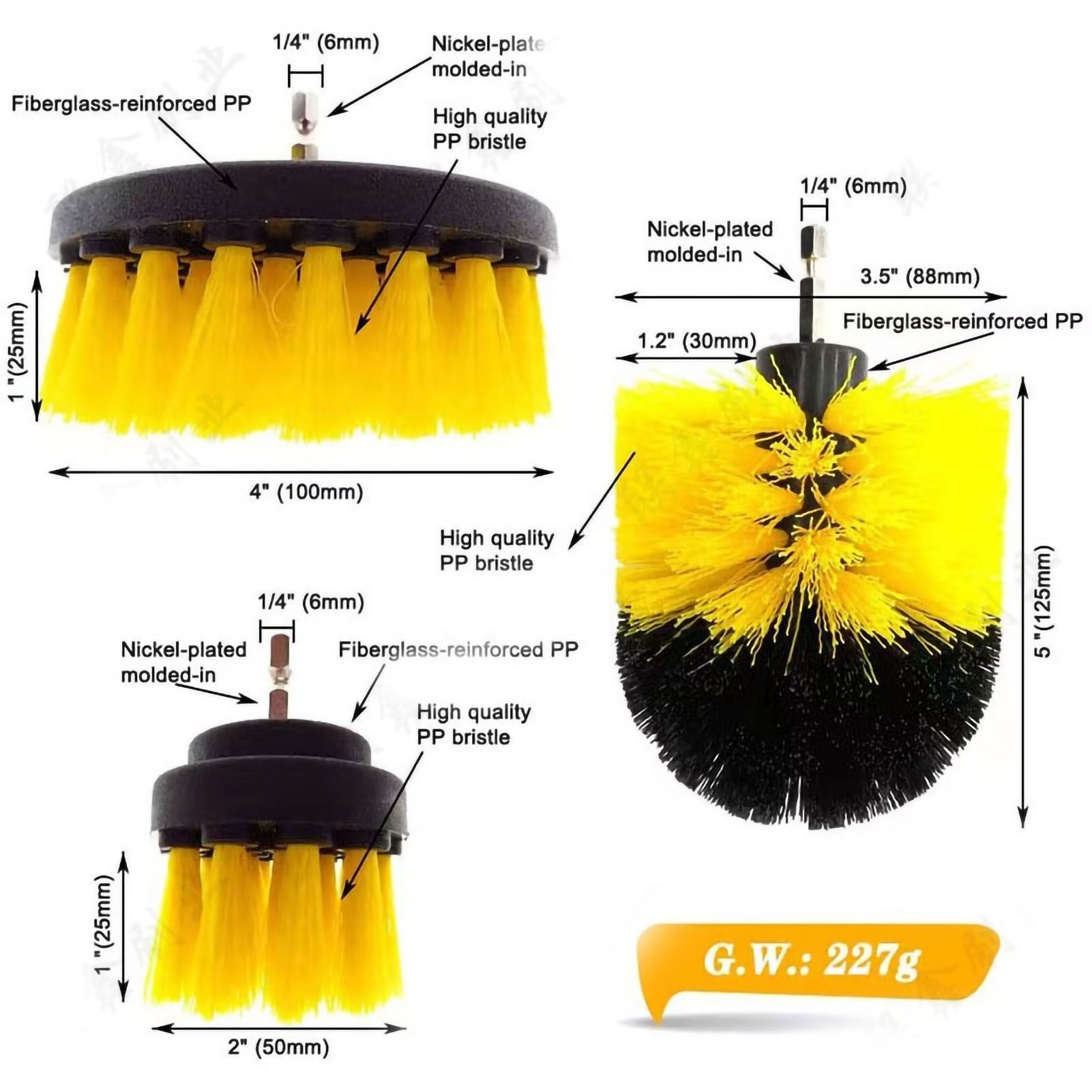 Electric Drill Brush Head Labor Saving Efficient Drill Brush Attachment Set view 2