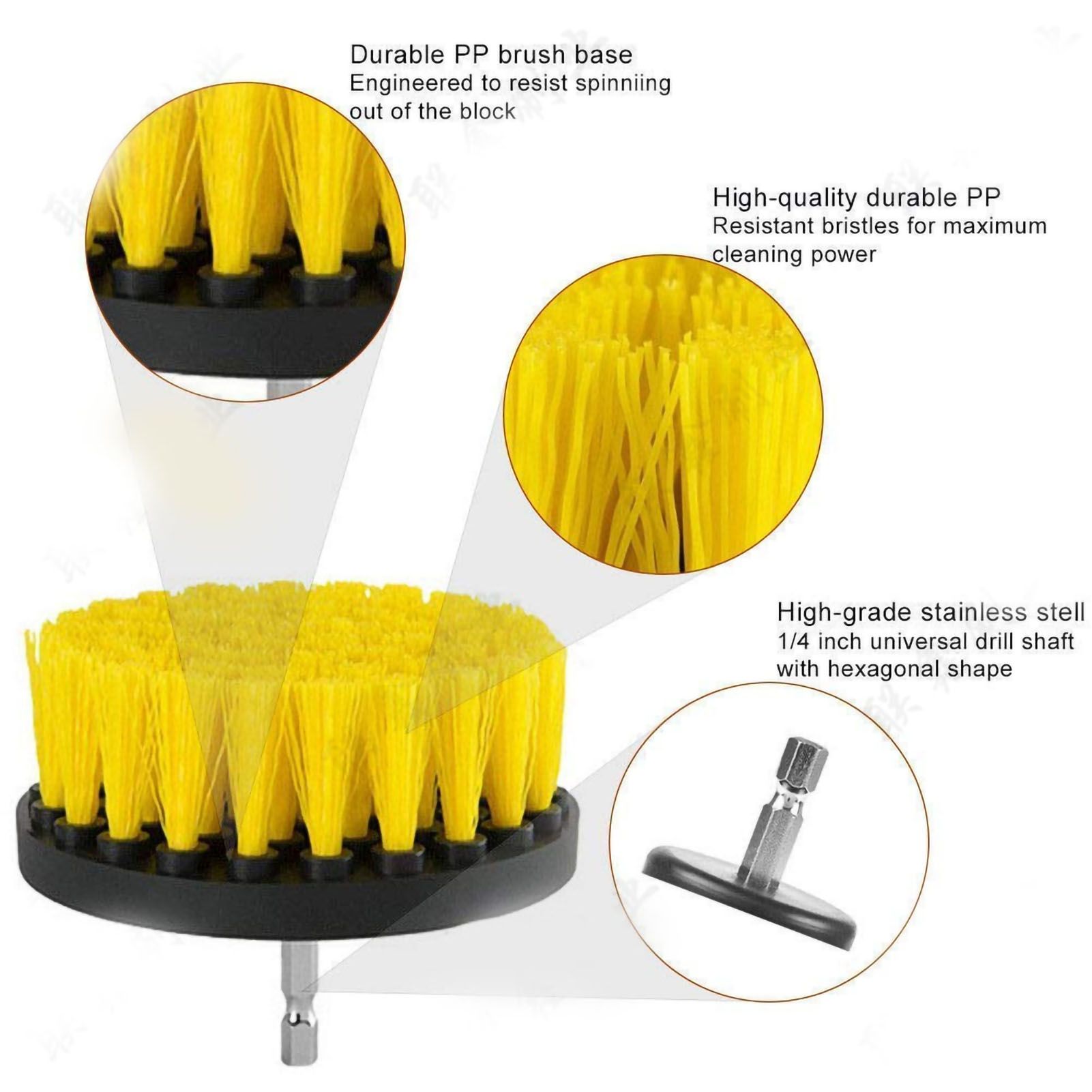 Electric Drill Brush Head Labor Saving Efficient Drill Brush Attachment Set view 3