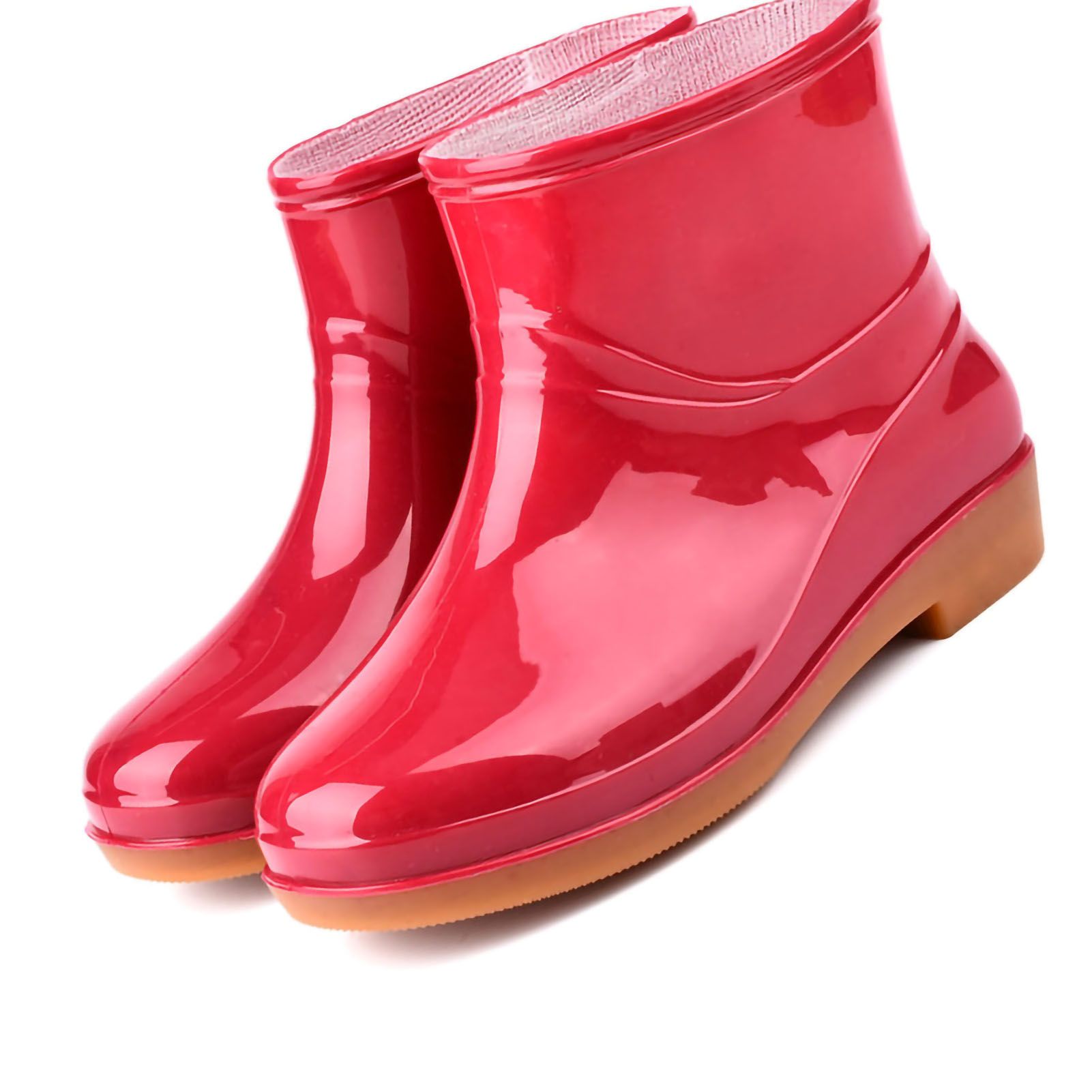 Womens Rain Boots Fashion Antiskid Short Rain Boot Round Head Radian PVC view 2