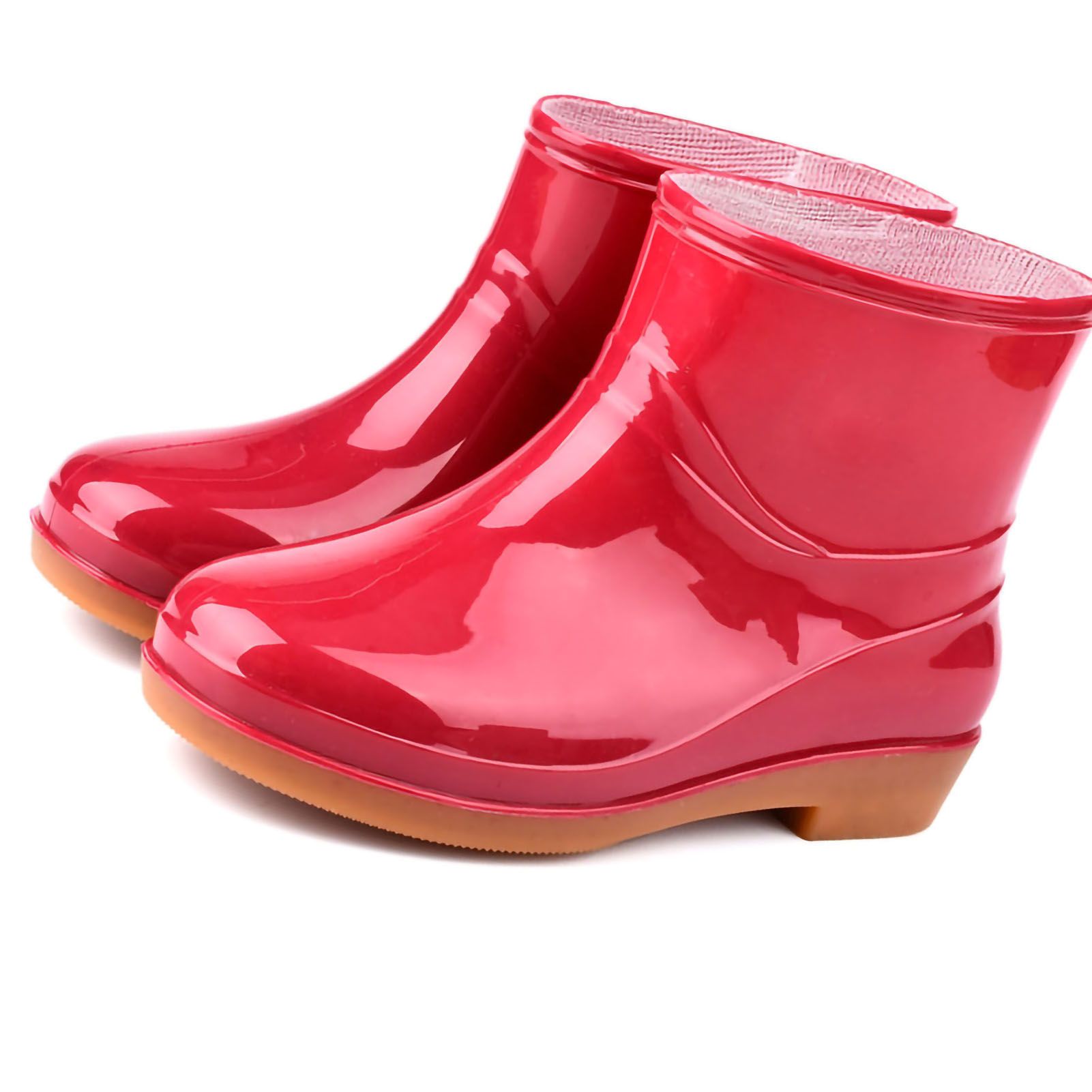 Womens Rain Boots Fashion Antiskid Short Rain Boot Round Head Radian PVC view 3