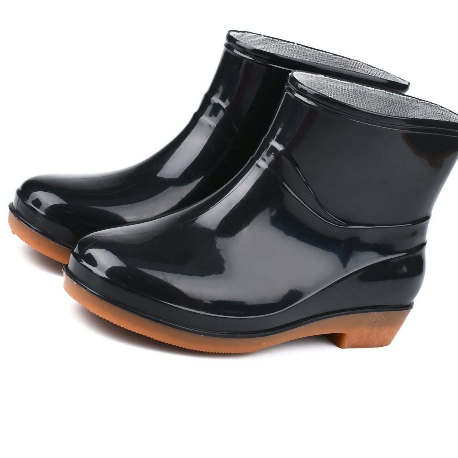 Womens Rain Boots Fashion Antiskid Short Rain Boot Round Head Radian PVC view 3