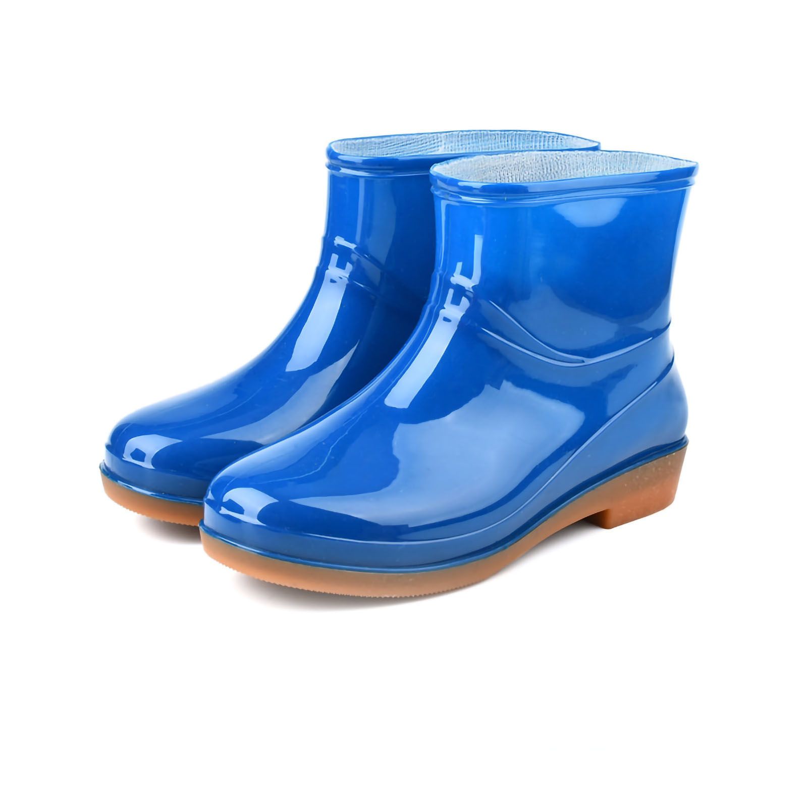 Womens Rain Boots Fashion Antiskid Short Rain Boot Round Head Radian PVC