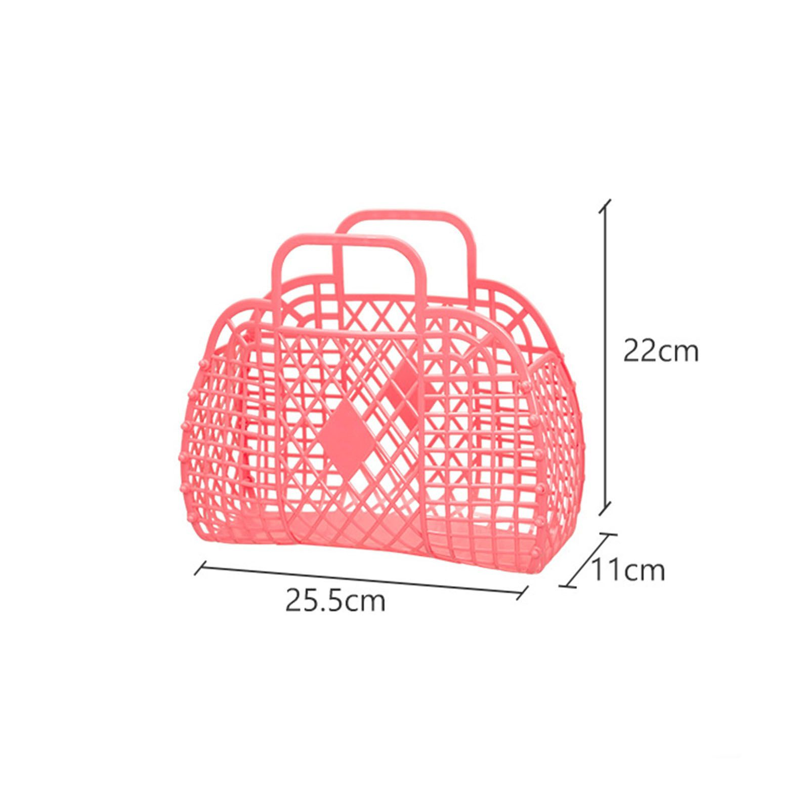 Hollow Storage Basket Plastic Reusable Portable Foldable Bag for Beach Home view 2